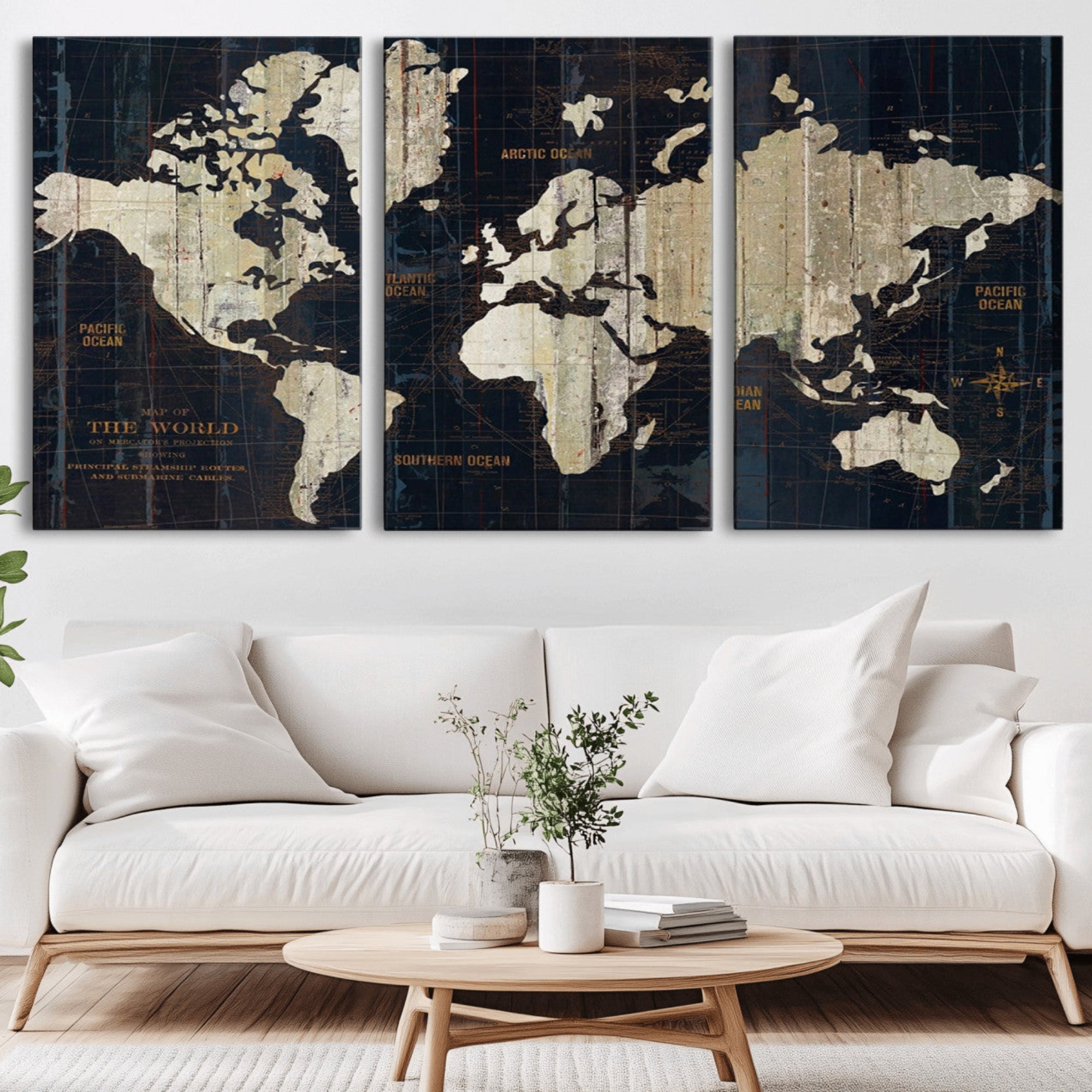 14651-MGV-CV-36X24-Push Pin World Map Canvas Print – Travel Tracker Wall Art for Couples, Perfect Anniversary Gift for Home or Office Decor