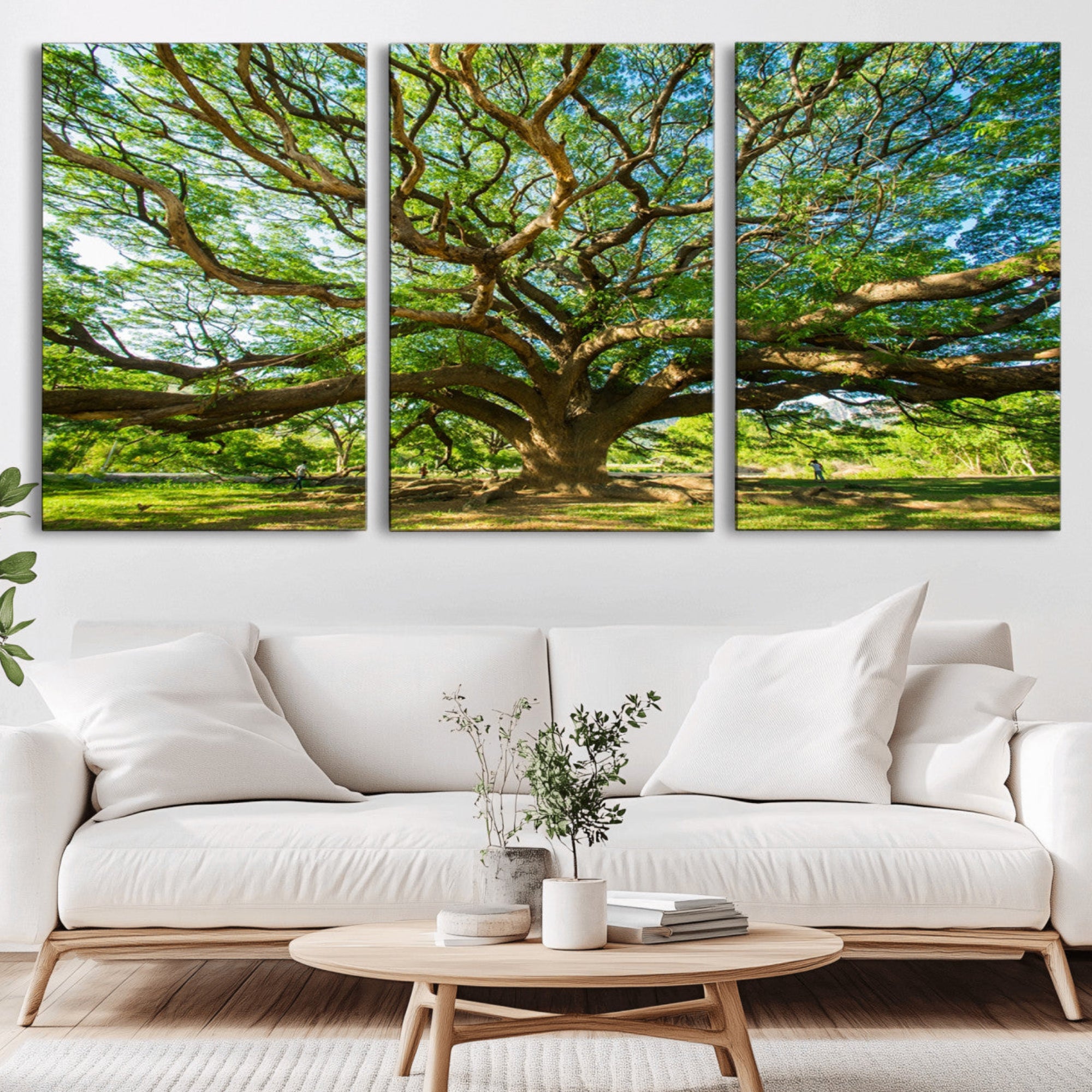 70569-MGV-CV-36X24-Majestic Oak Tree Wall Art – Serene Nature Canvas Print with Spreading Branches, Tranquil Forest Landscape Decor for Living Room or Office