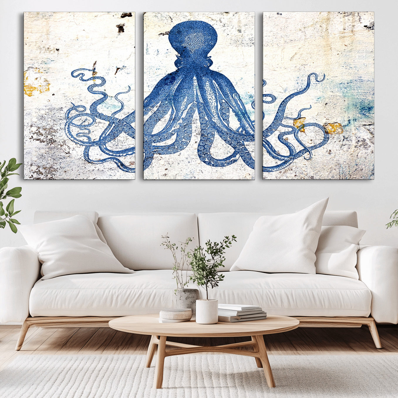 38211-MGV-CV-36X24-Octopus Canvas Wall Art | Coastal Marine Life Artwork for Living Room, Bedroom, or Office |