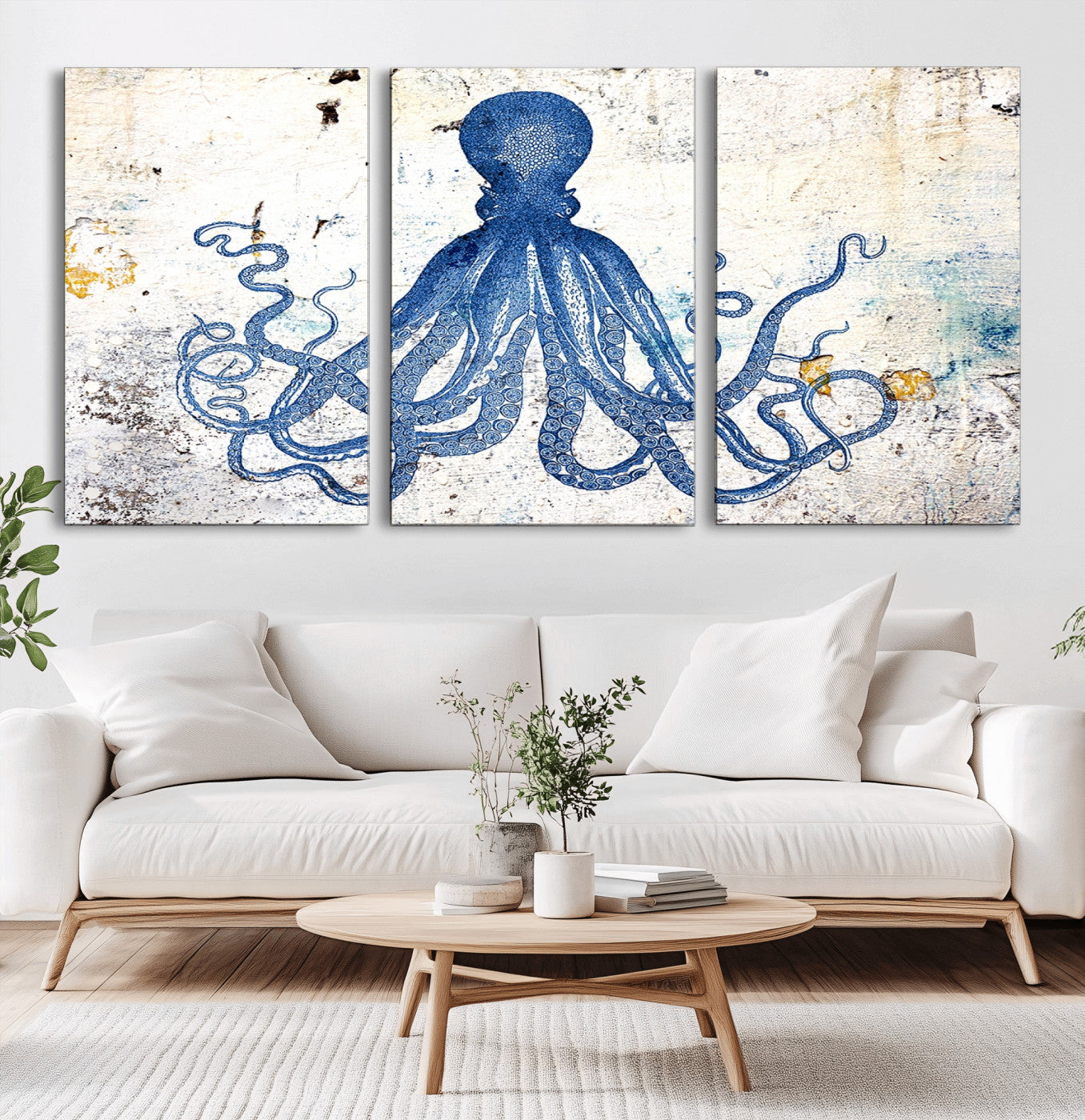 38211-MGV-CV-36X24-Octopus Canvas Wall Art | Coastal Marine Life Artwork for Living Room, Bedroom, or Office |