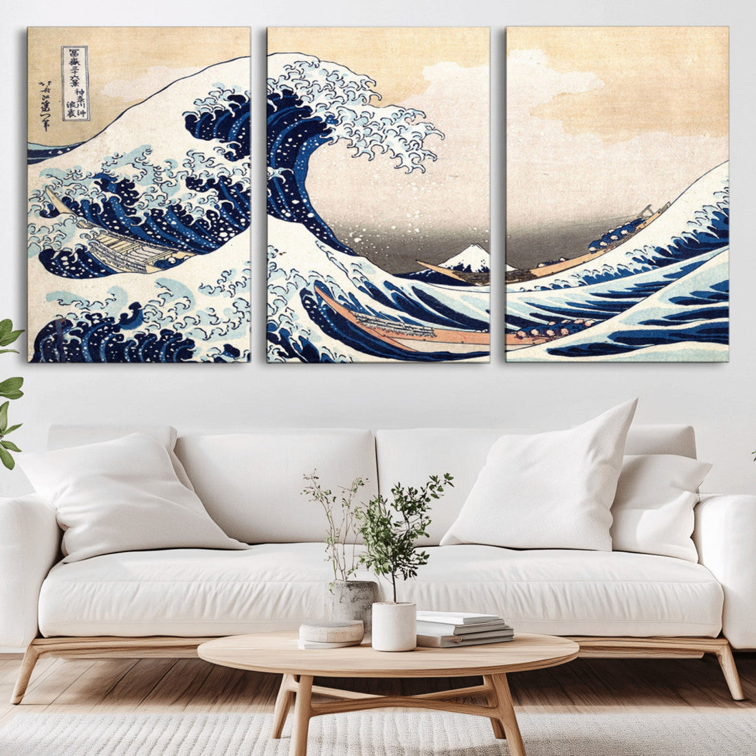 Wall Art Kanagawa Canvas Artwork Abstract Print