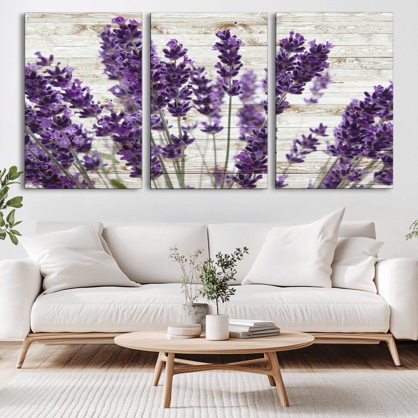 -Lavender Canvas Wall Art Flower Print