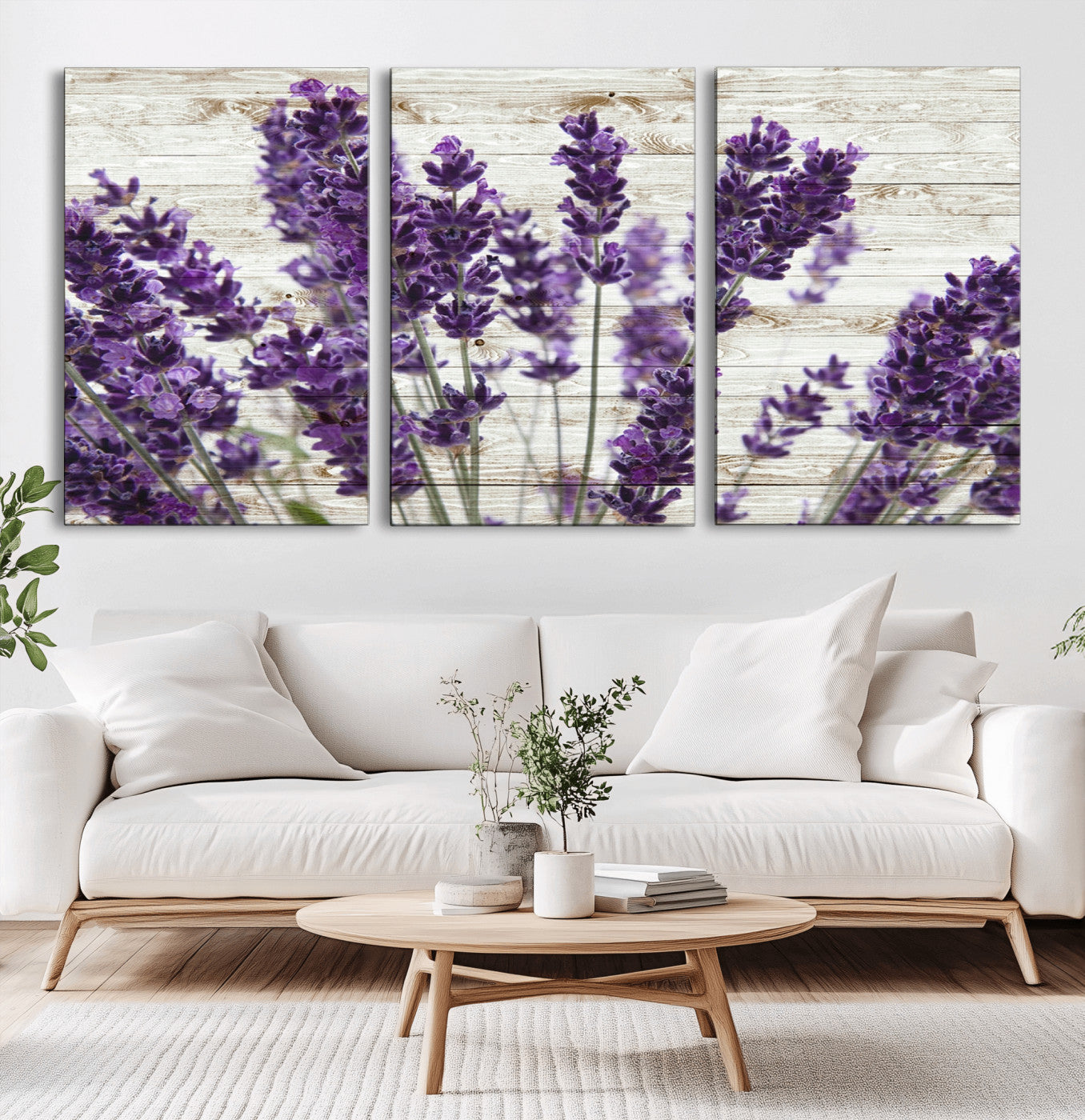 -Lavender Canvas Wall Art Flower Print