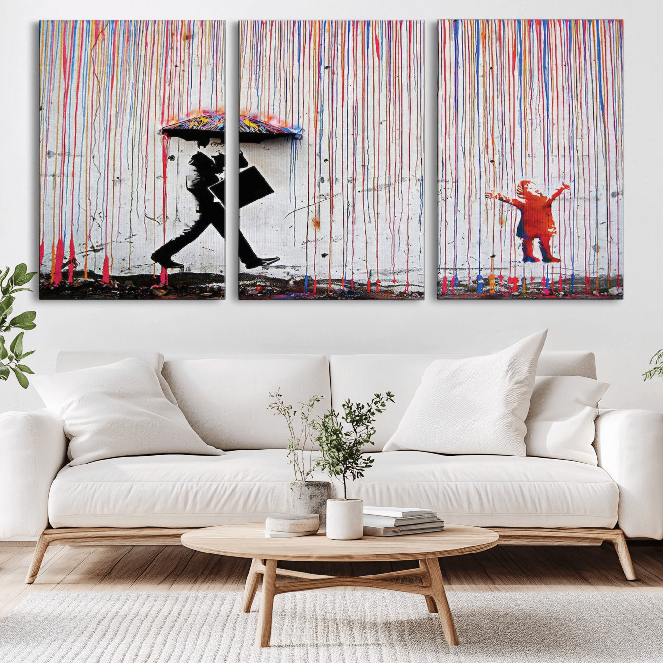 -Banksy Wall Art Canvas Print, Framed Graffiti Art Picture Print, Banksy Urban Graffiti Perfect Modern Decor Artwork