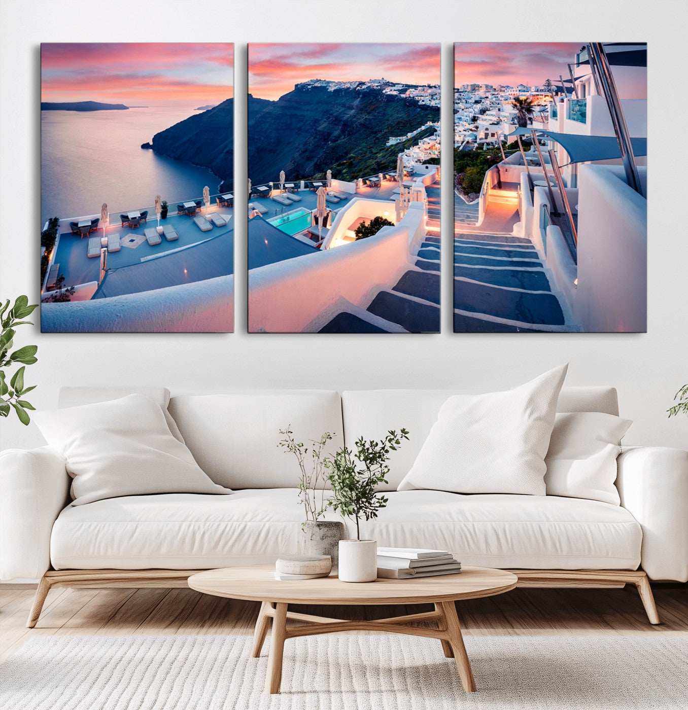 -Santorini Island Wall Art Canvas Print