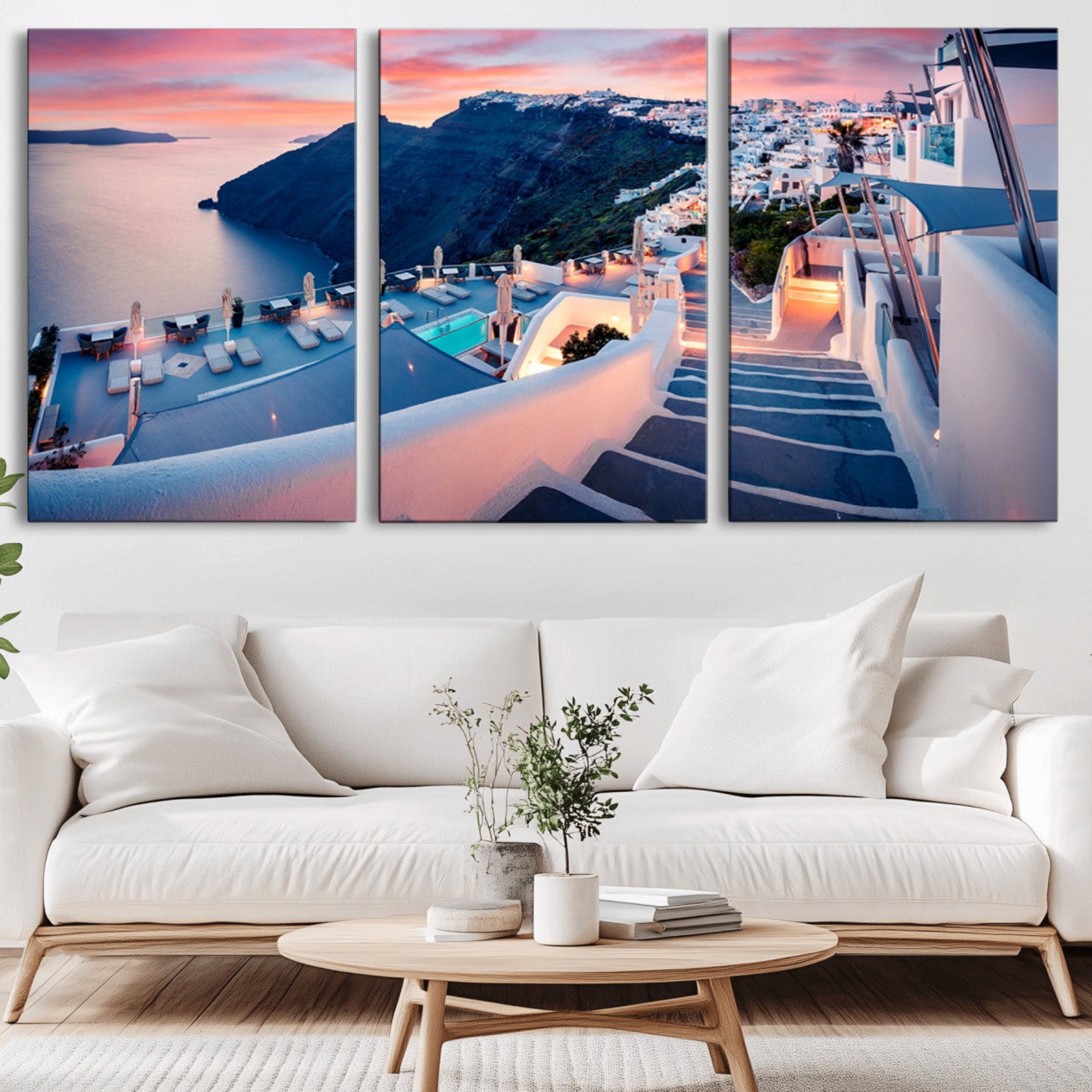 35350-MGV-CV-36X24-Santorini Island Wall Art Canvas Print