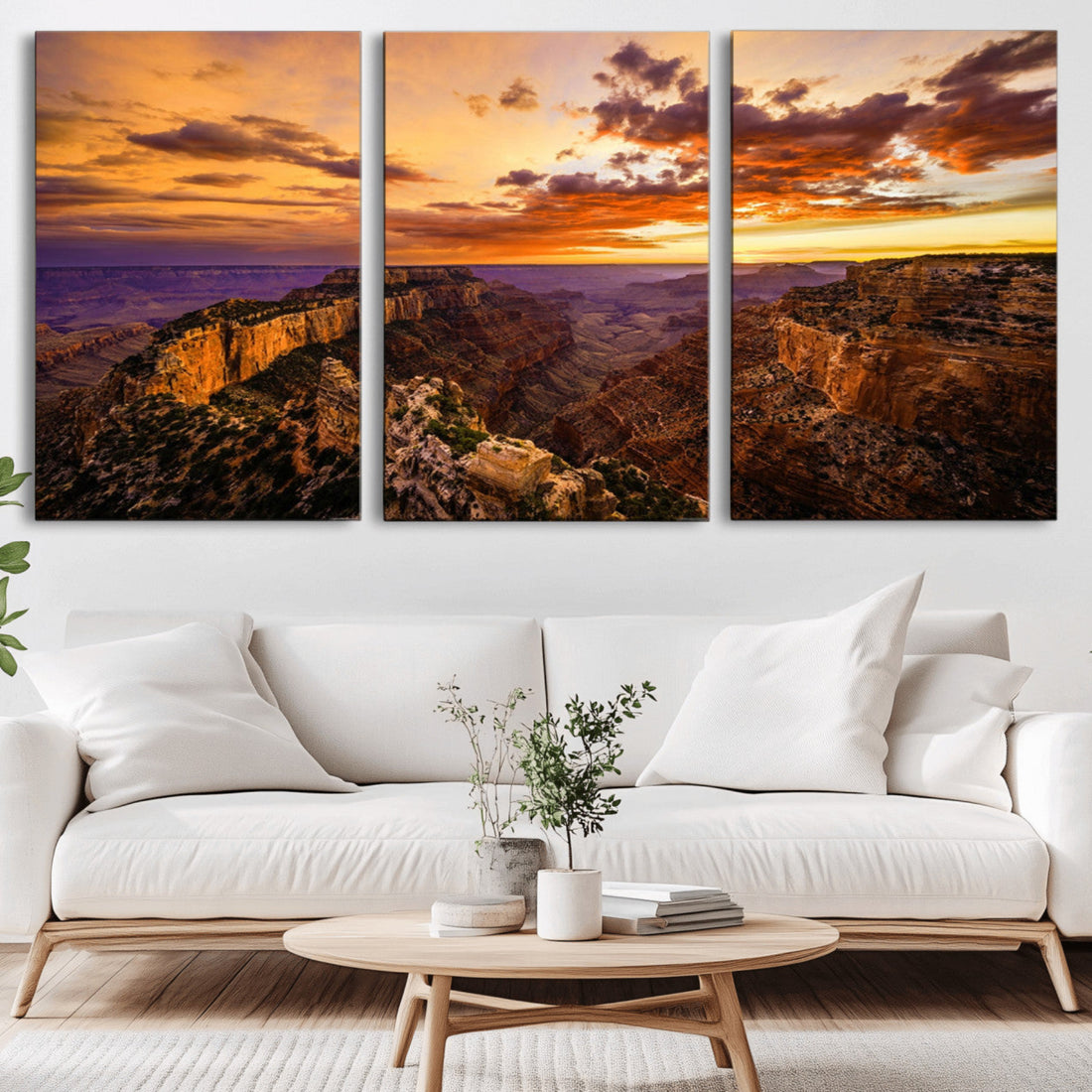 Mesmerizing Sunset from Grand Canyon National Park Wall Art Canvas Print
