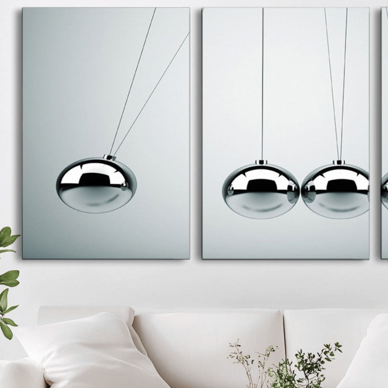 MGV-CV-60X30-3P - Newton's Cradle Wall Art Canvas Print, Framed Newton Cradle Wall Art