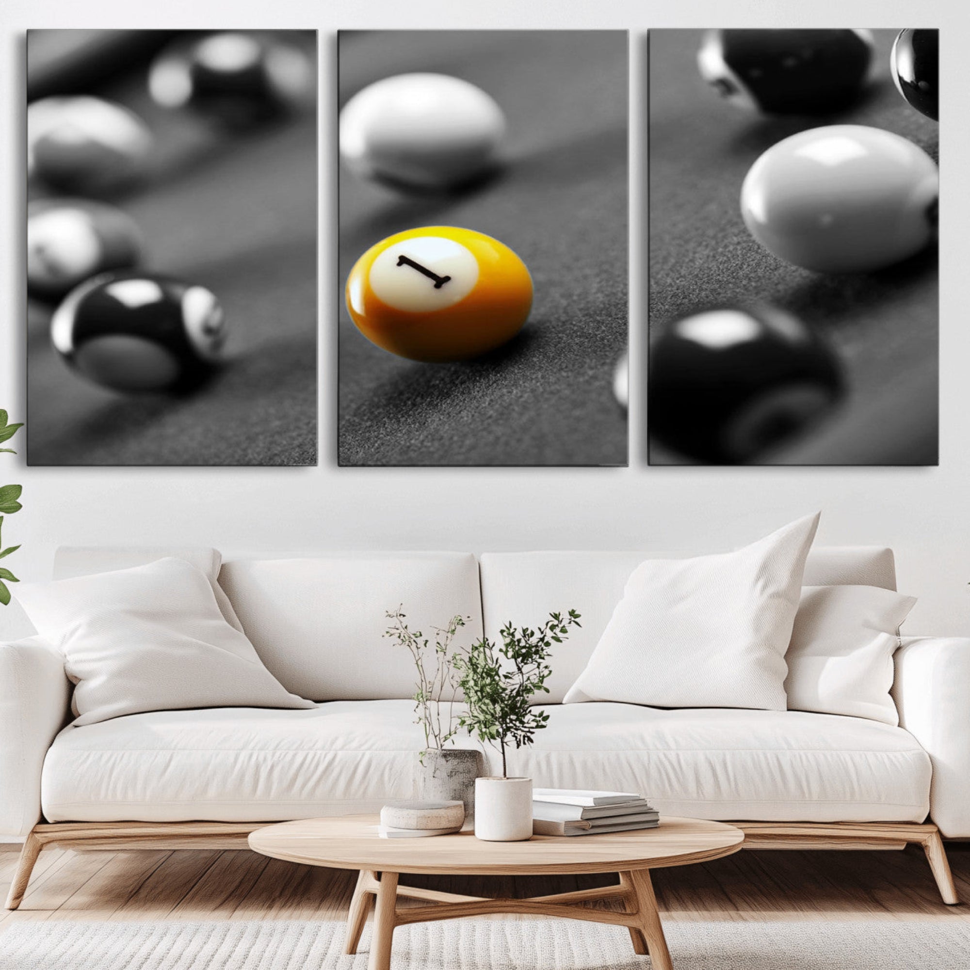 16722-MGV-CV-36X24-Wall Art Pool Table and Balls Canvas Print