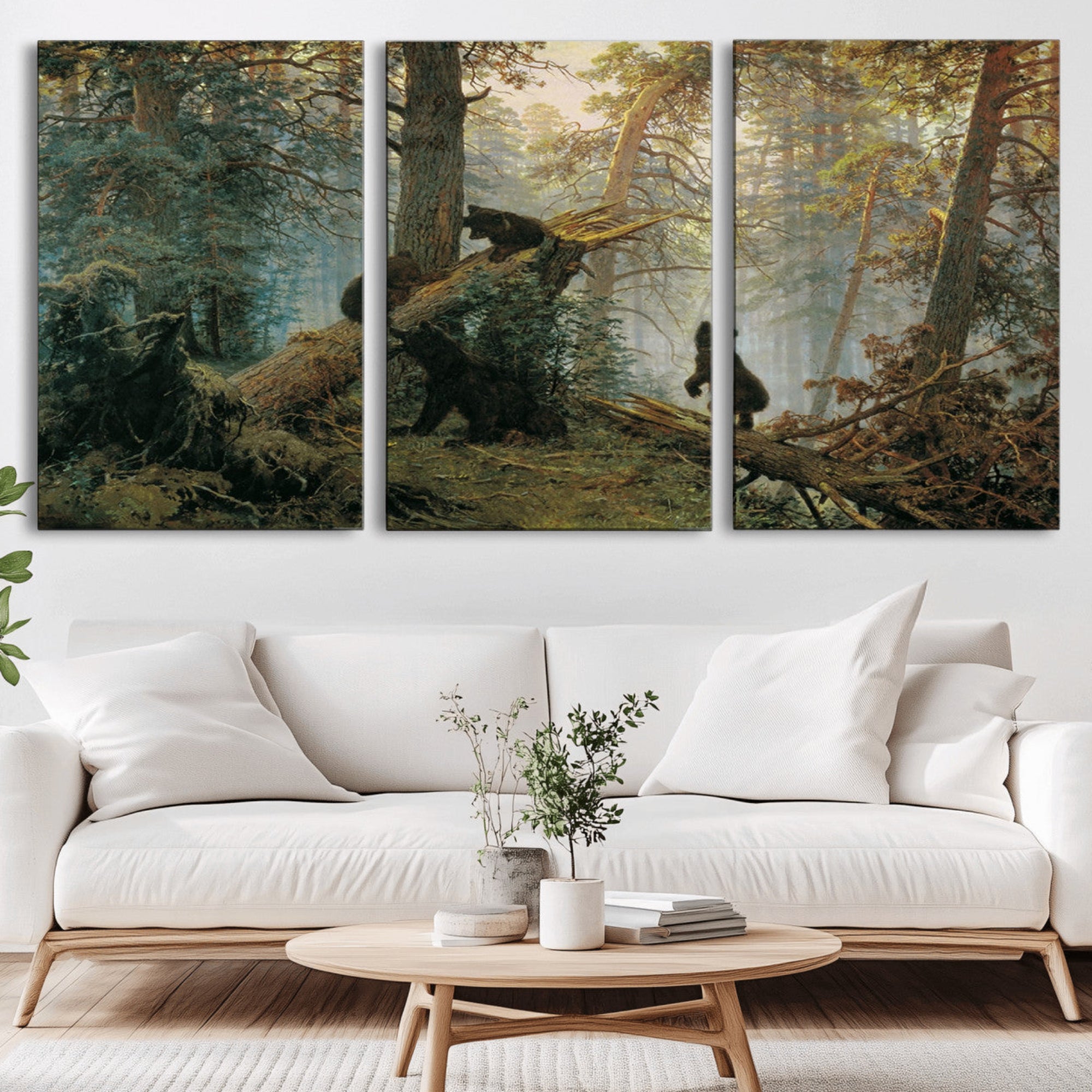 14144-MGV-CV-36X24-Grizzly Bear Cubs Wall Art Canvas Print