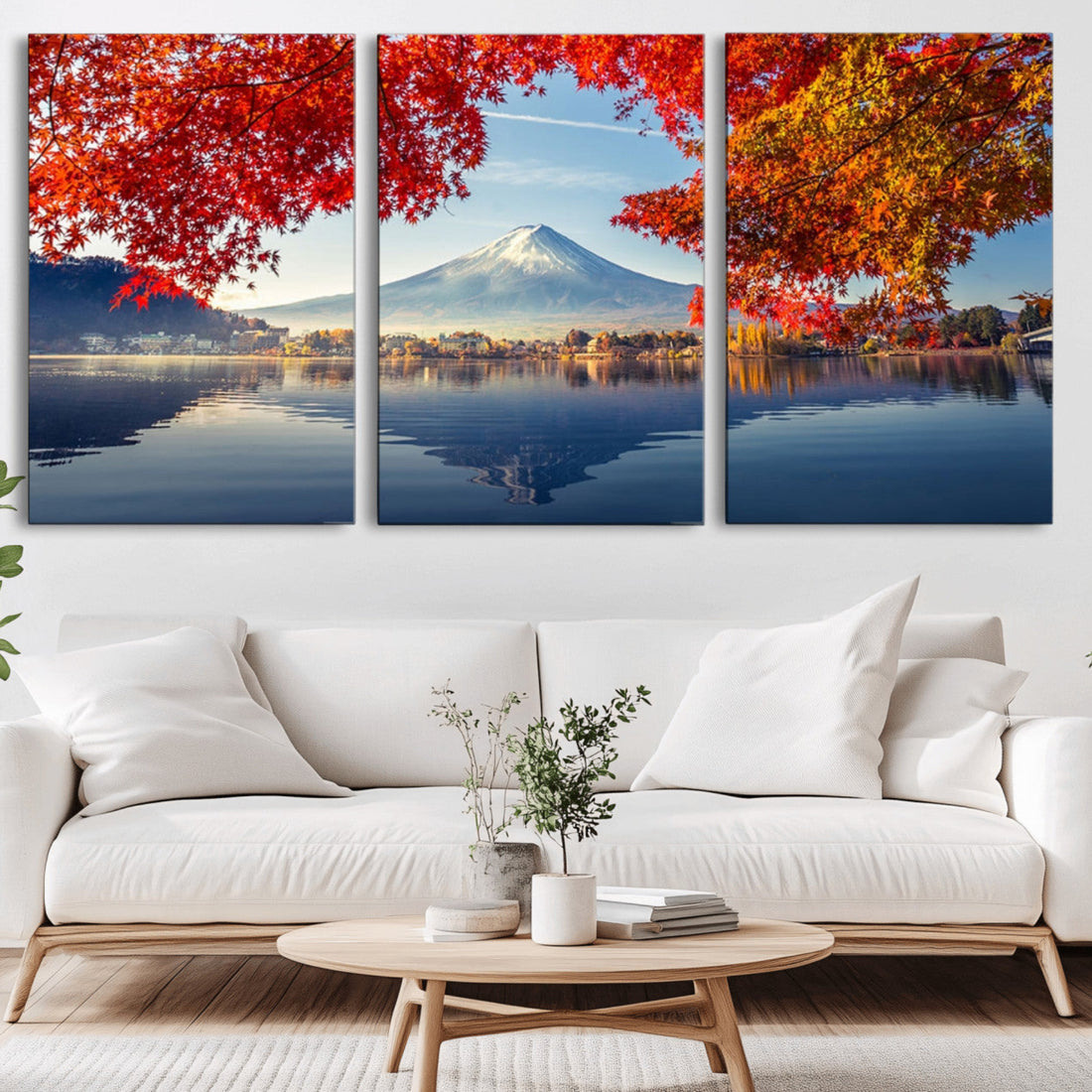 Mount Fuji Canvas Wall Art, Japan Autumn Mountain Canvas Print
