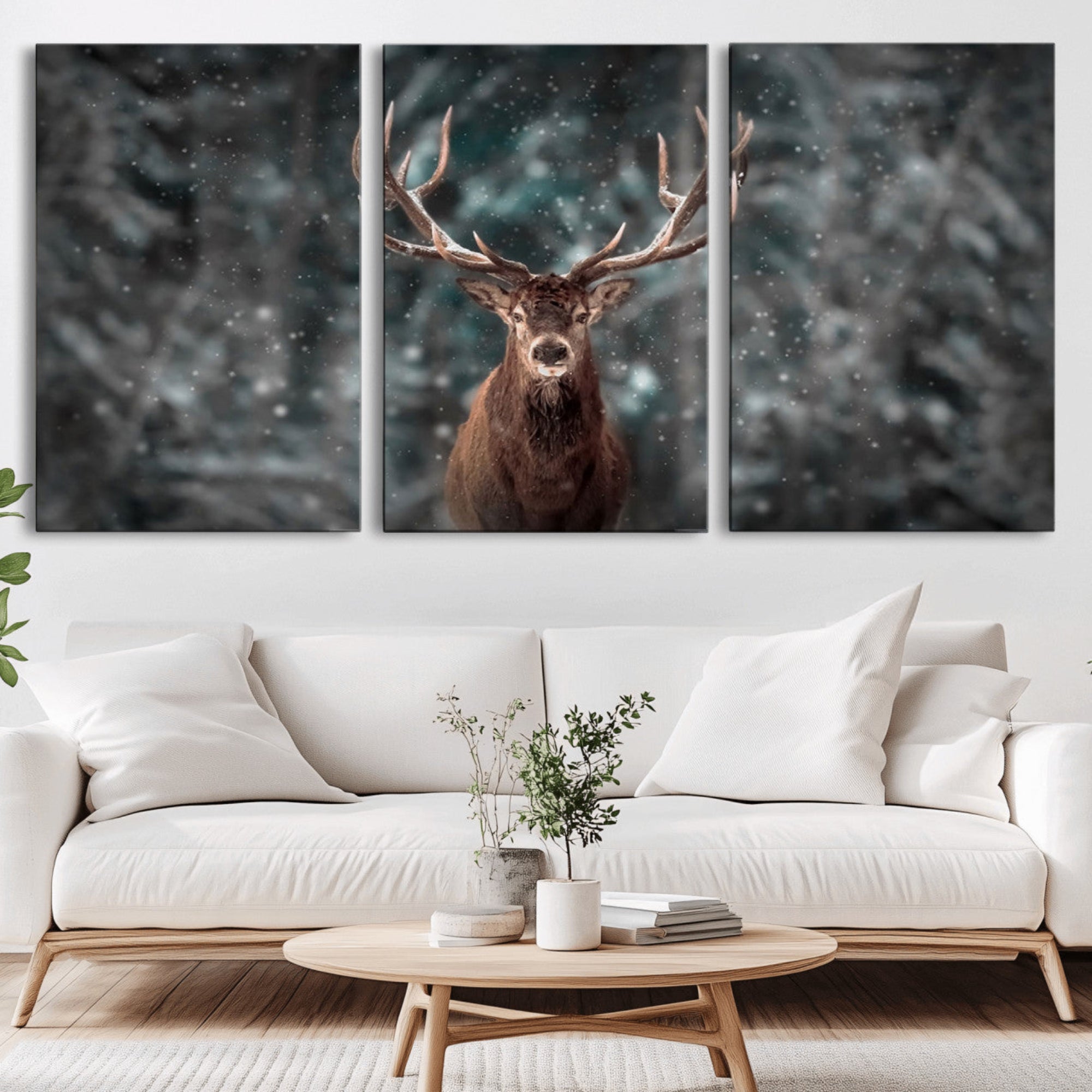 77011-MGV-CV-36X24-Wall Art Deer Art Animal Canvas, Framed Wall Art Deer Canvas Print