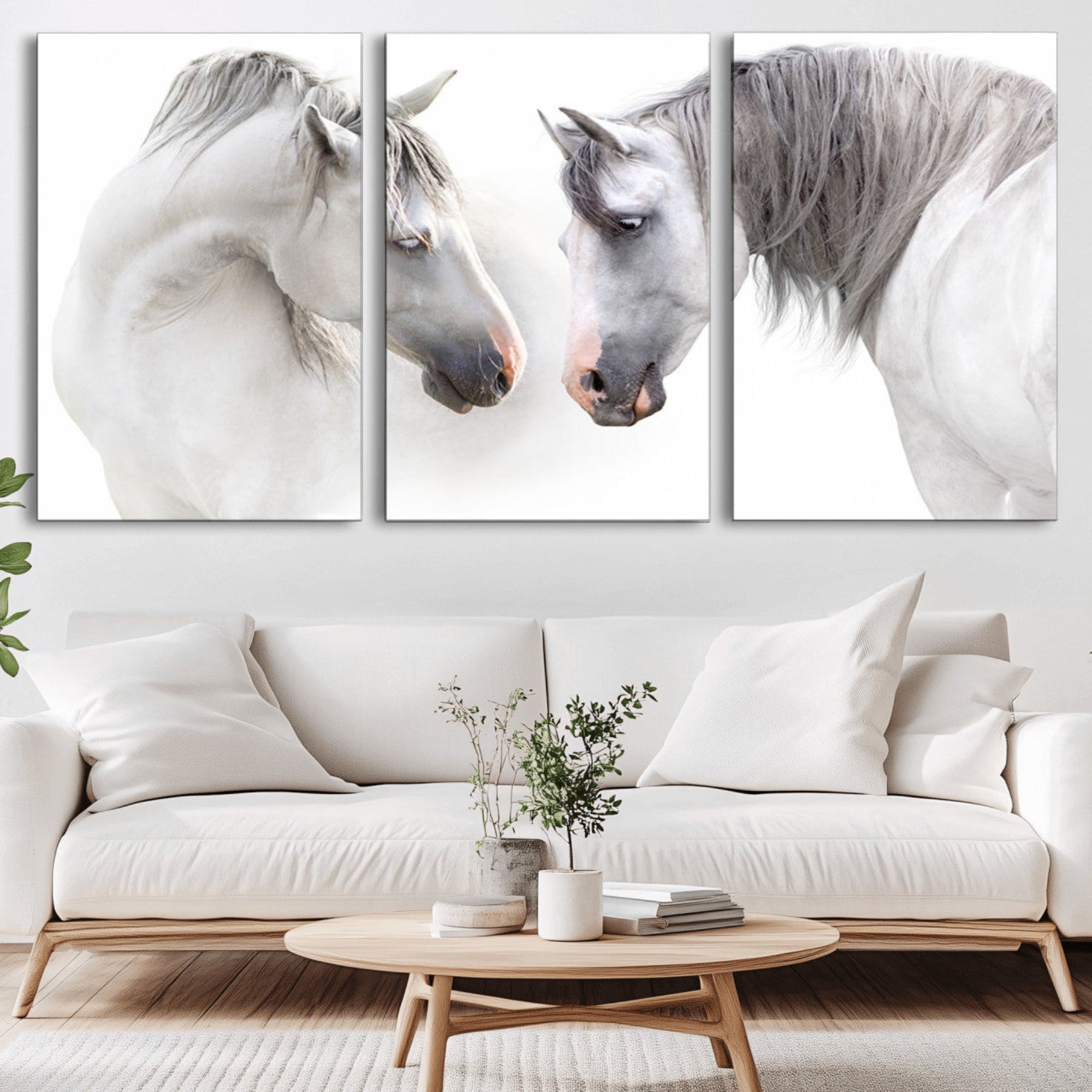 81129-MGV-CV-36X24-White Horse Wall Art Animal Canvas Print