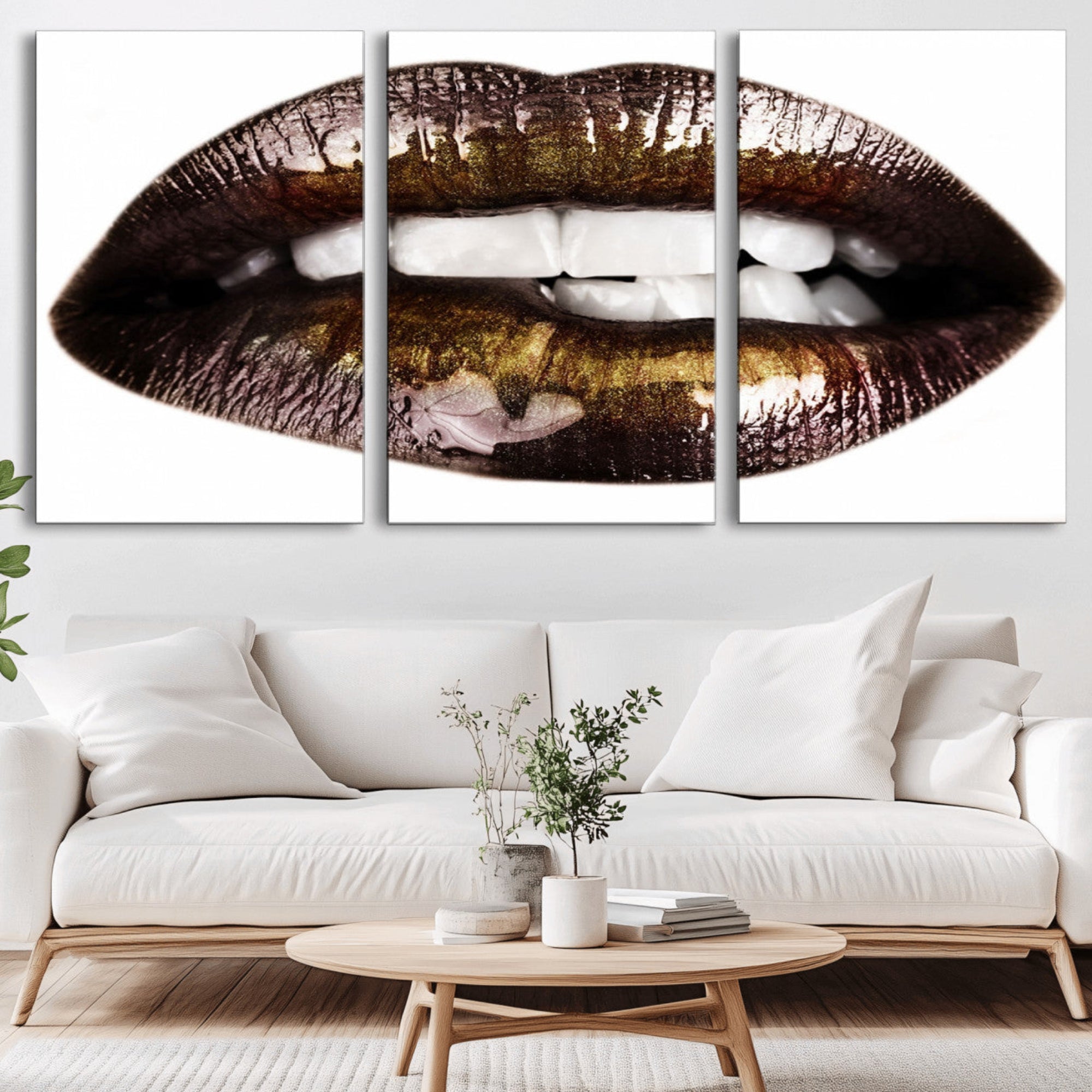 67580-MGV-CV-36X24-Close Up Lips Wall Art Canvas Print