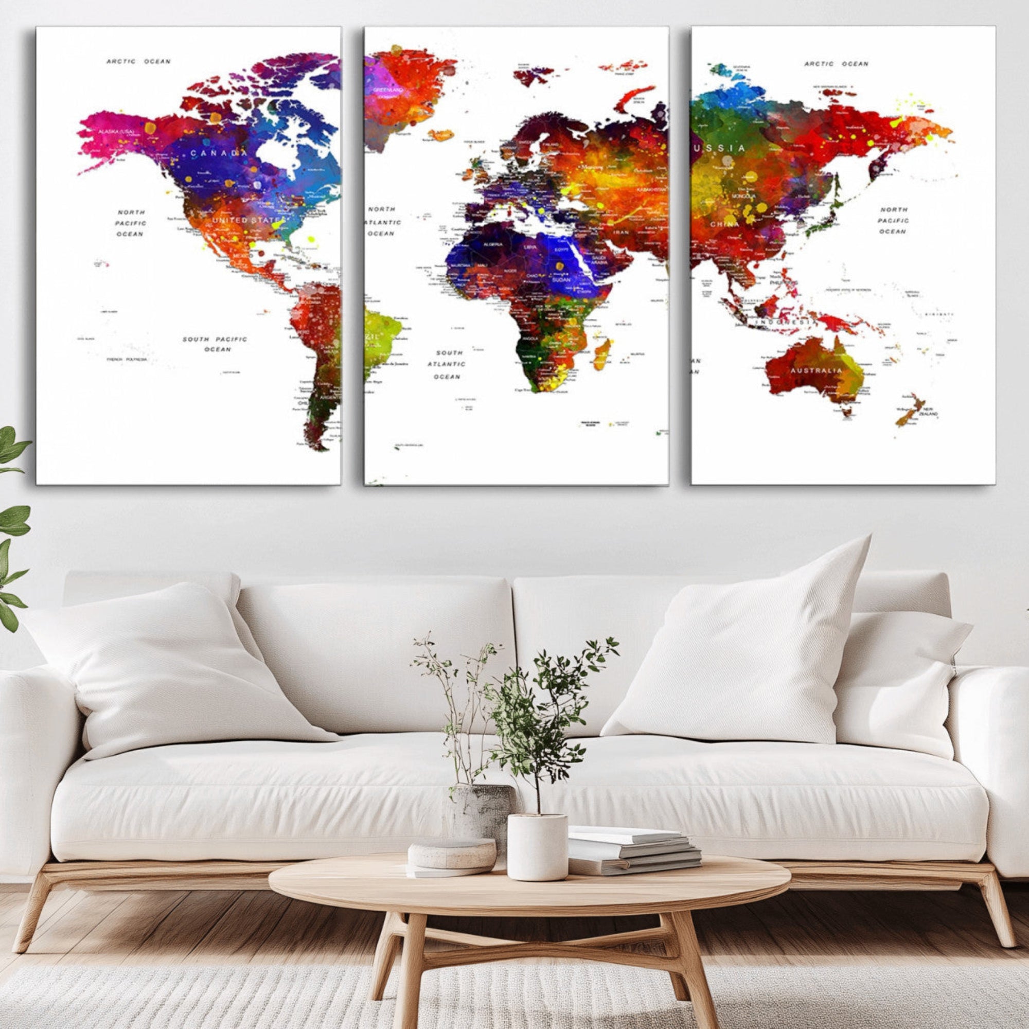 34842-MGV-CV-36X24-Push Pin World Map Canvas Print – Travel Tracker Wall Art for Couples, Perfect Anniversary Gift for Home or Office Decor