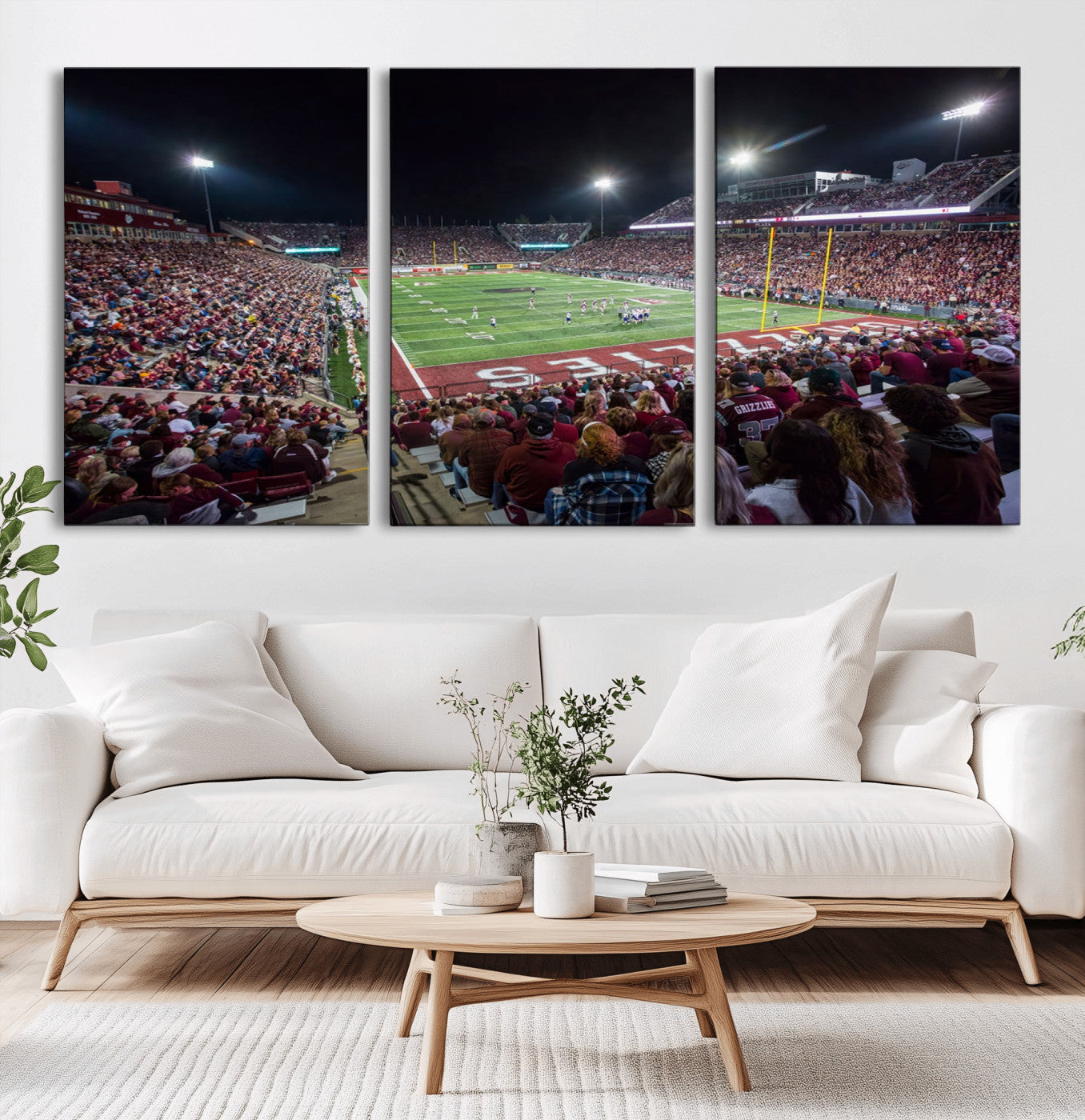 56191-MGV-CV-36X24-American Football Wall Art Canvas Print Framed Stadium Sport Wall Art Print Iconic Game Day Decor for Home, Office