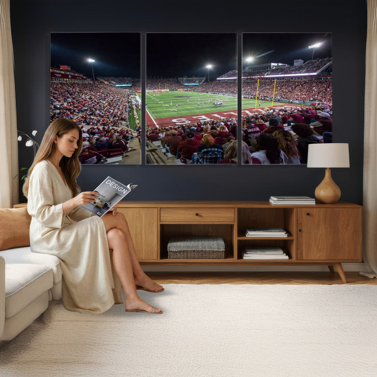 56191-MGV-CV-36X24 - Washington Grizzly Stadium American Football Wall Art Canvas Print, Sports Wall Art Print, Game Room Decor-1