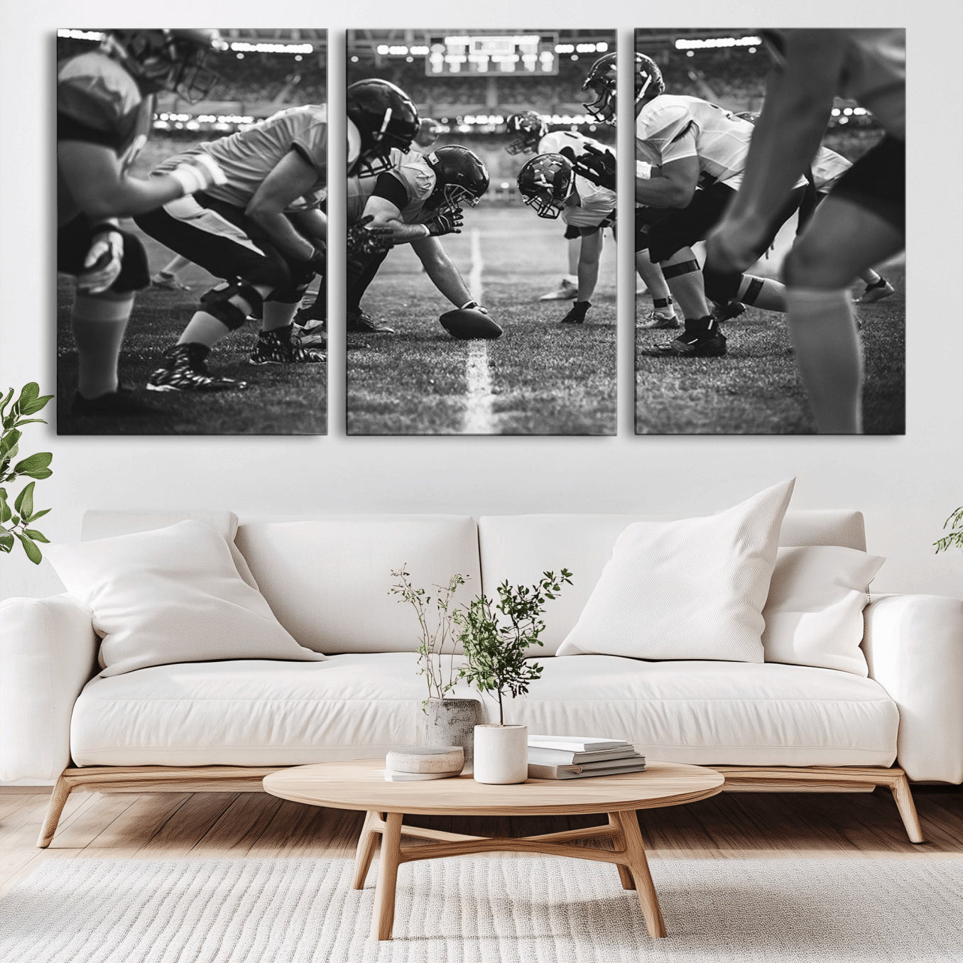 -American Football Wall Art Canvas Print Framed Stadium Sport Wall Art Iconic Game Day Decor for Home, Office