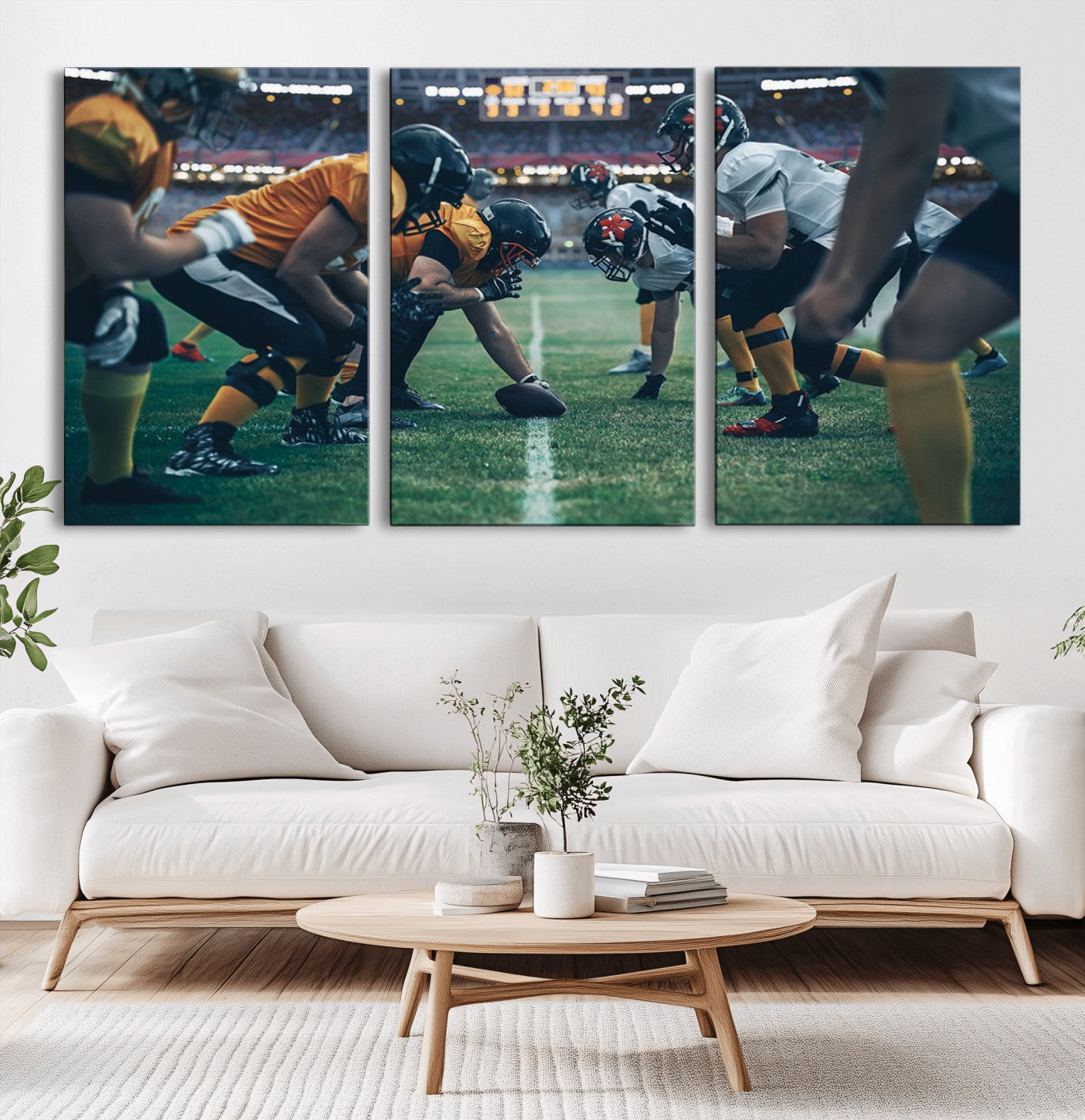 -American Football Playing Wall Art Canvas Print