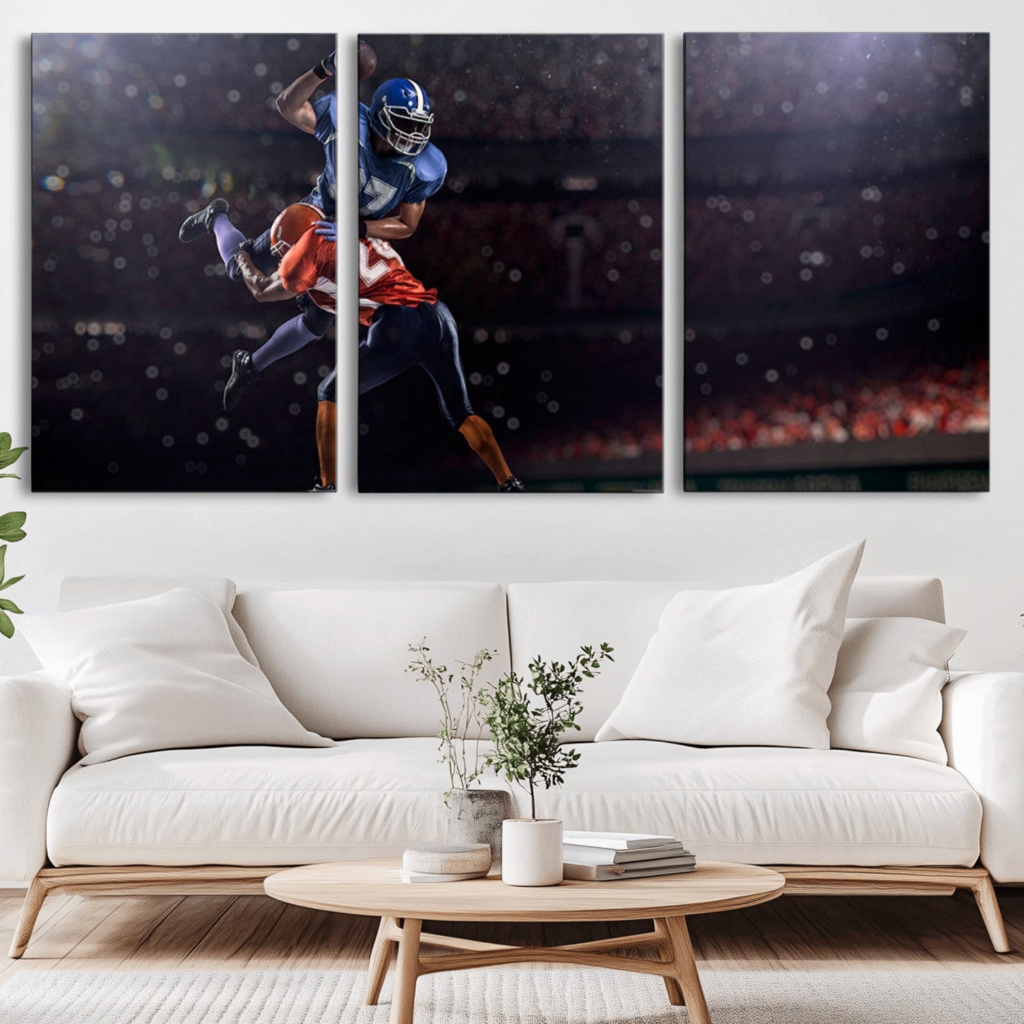 68009-MGV-CV-36X24-American Football Wall Art Canvas Print, Stadium Sport Wall Art Print
