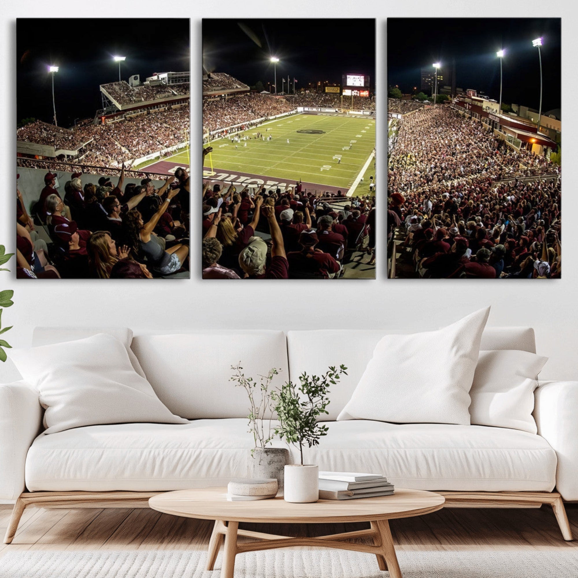 94126-MGV-CV-36X24-Washington-Grizzly Stadium Canvas Wall Art – Exciting Game Night Atmosphere Captured in Panoramic