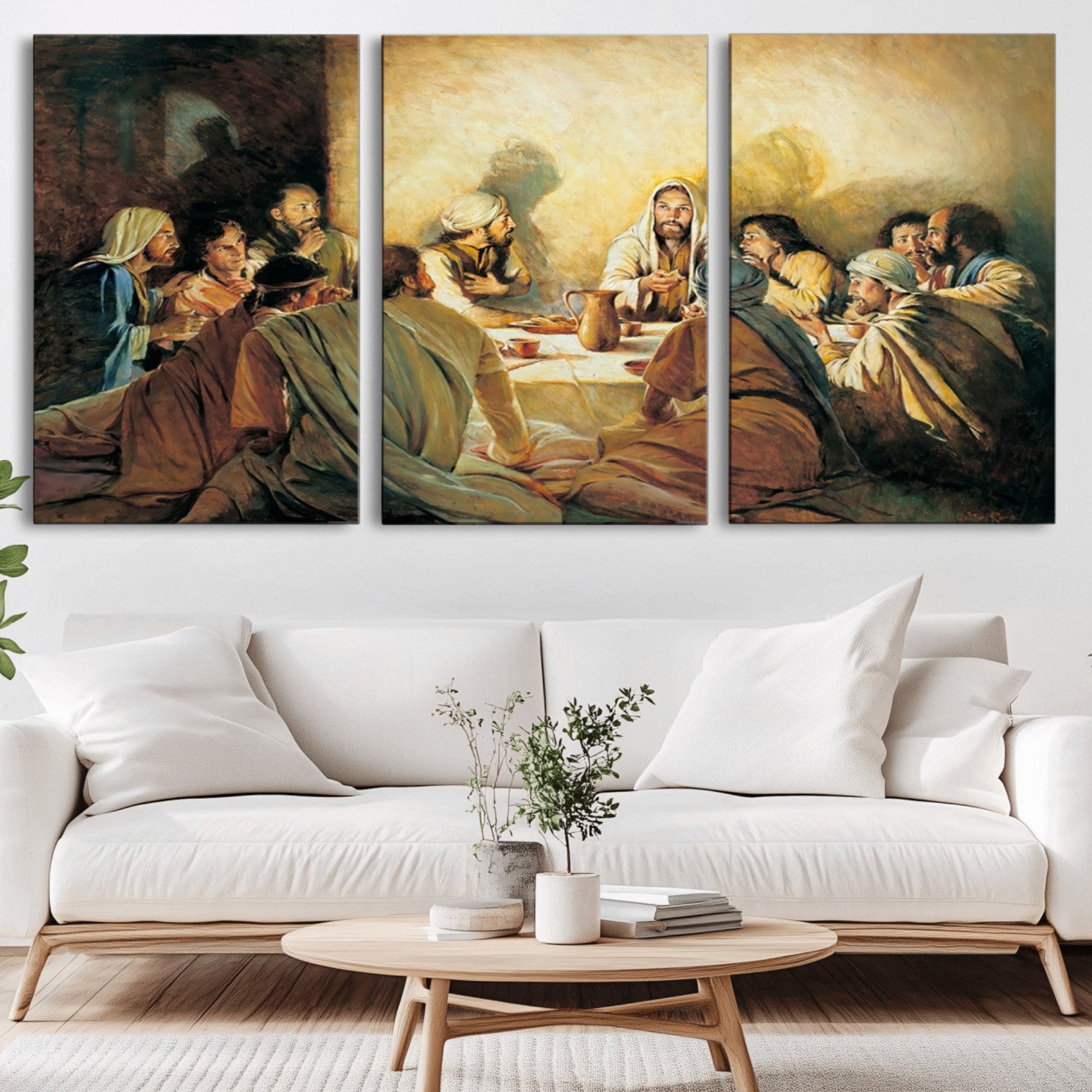 83425-MGV-CV-36X24-Last Supper Wall Art Canvas Print, Framed Jesus Painting Art Picture Print, Moderne Bibel Perfect Traditional/Religious Decor Artwork