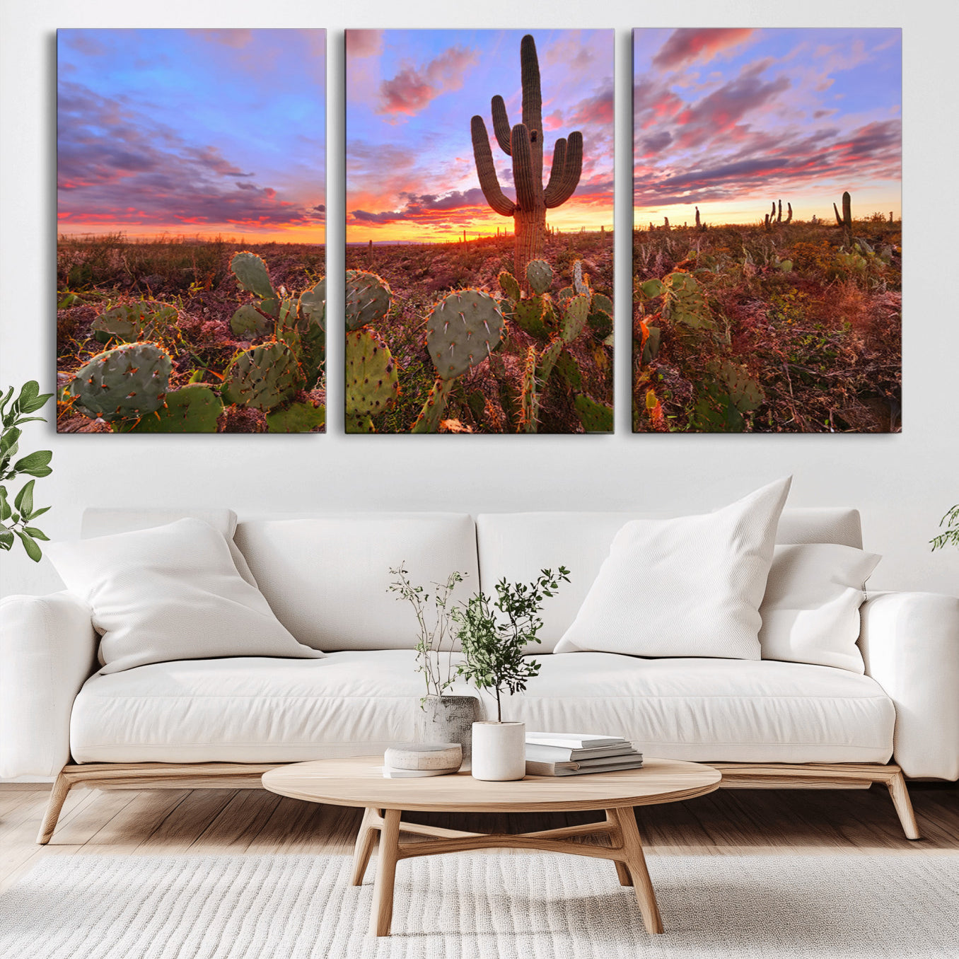 -Arizona Desert Sunset Wall Art Canvas Print