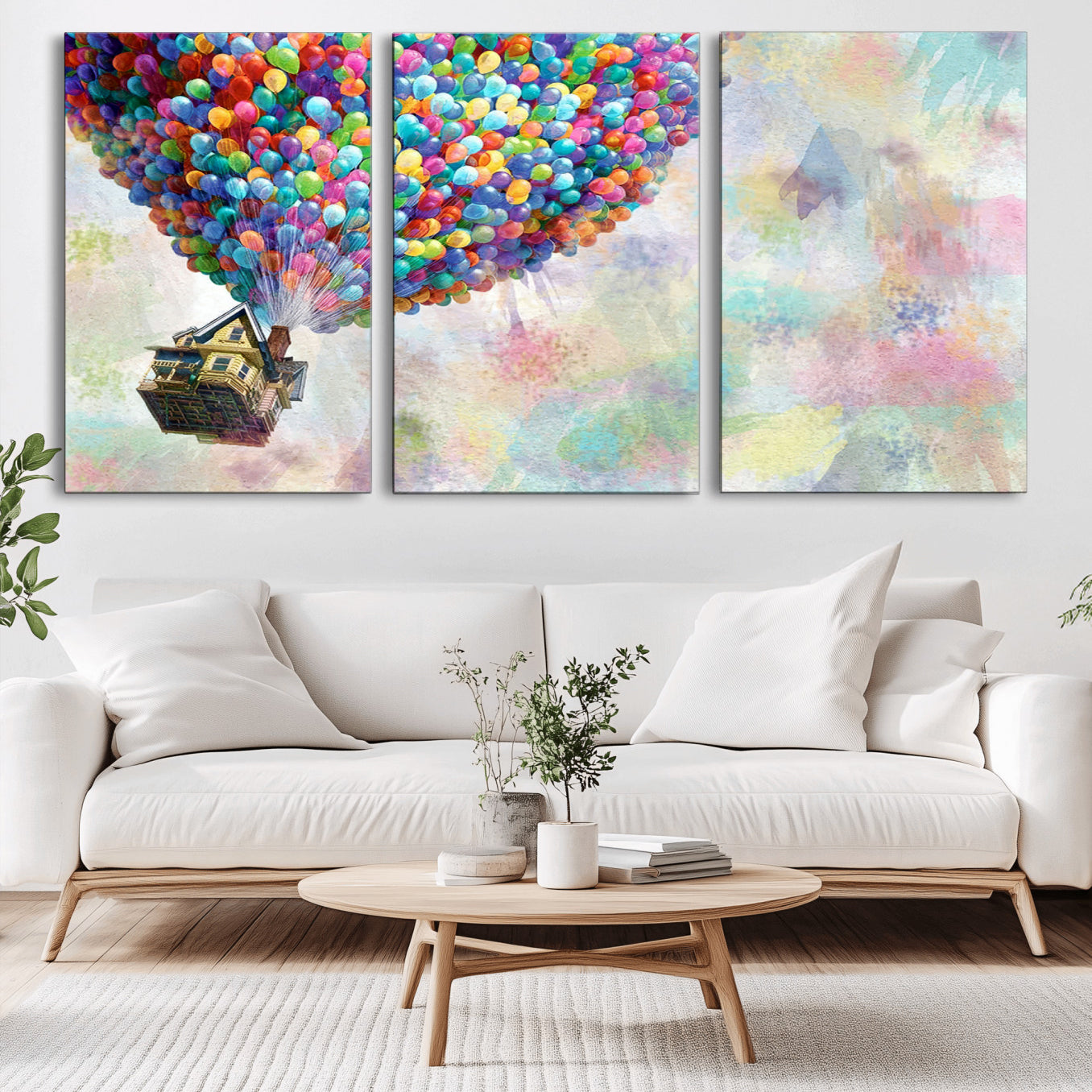 -Up Pixar Poster, Look Up Pixar Wall Art, Up Pixar Canvas, Kids Play Game Room Decor Wall Art
