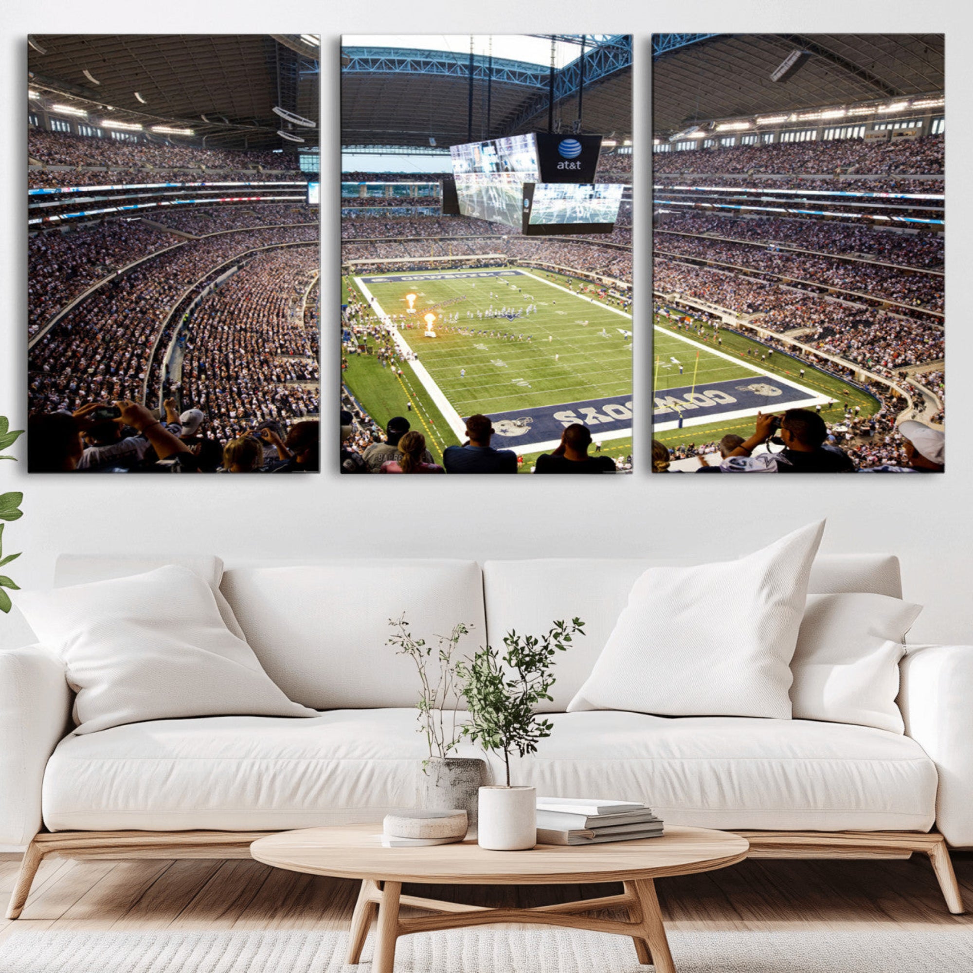 82096-MGV-CV-36X24-Dallas Cowboys Football Team Print - Arlington AT&T Stadium Wall Art Canvas Print