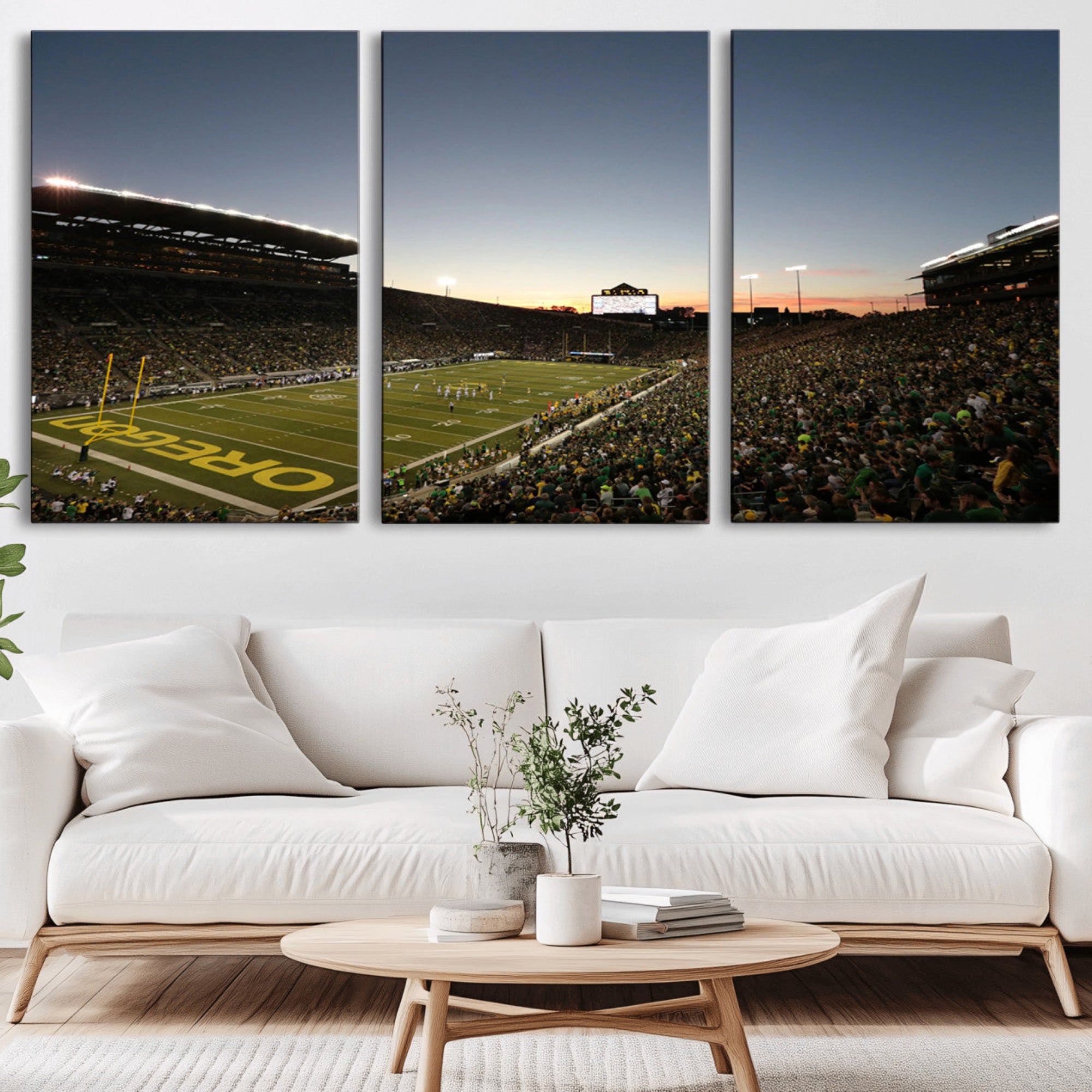 21429-MGV-CV-36X24-Oregon Ducks Football Team Print - Eugene Autzen Stadium Wall Art Canvas Print