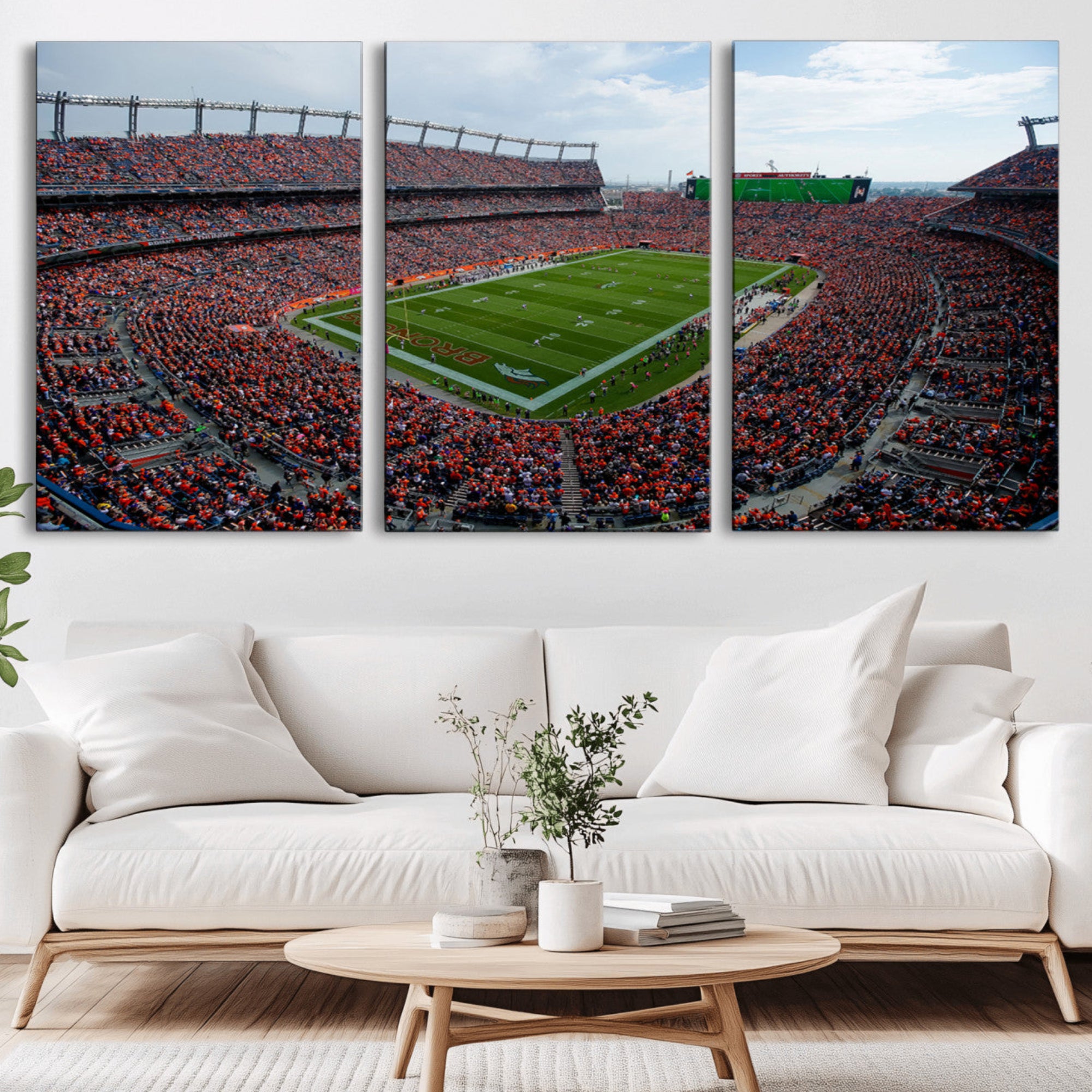 42337-MGV-CV-36X24-Denver Broncos Football Team Print - Empower Field Mile High Stadium Wall Art Canvas Print