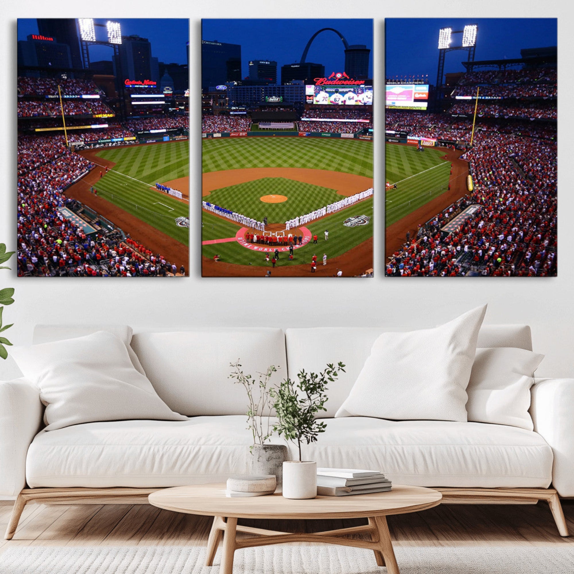 11925-MGV-CV-36X24-St. Louis Cardinals Baseball Team Print - Busch Stadium Wall Art Canvas Print