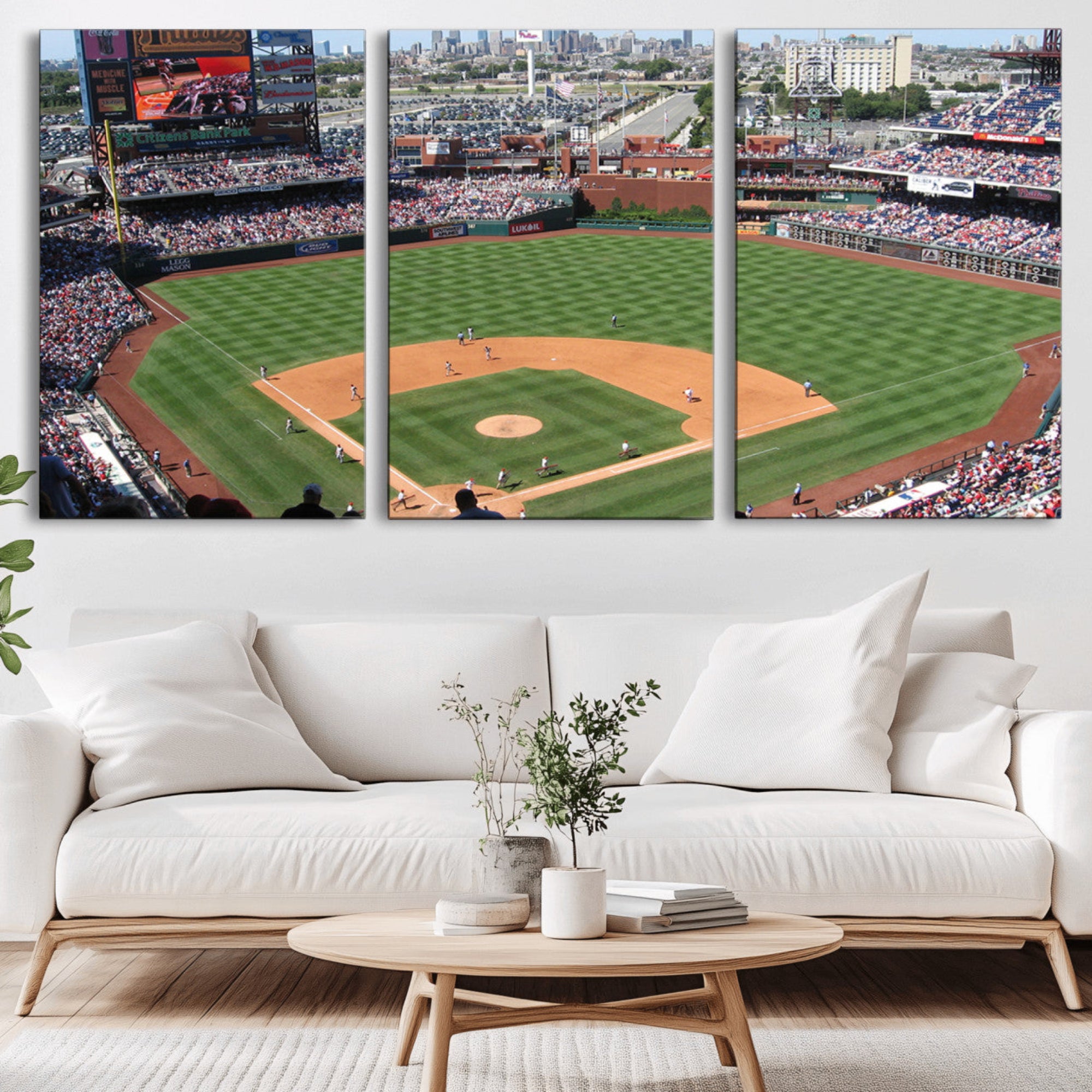 85755-MGV-CV-36X24-Philadelphia Phillies Baseball Team Print - Philadelphia Citizens Bank Park Stadium Wall Art Canvas