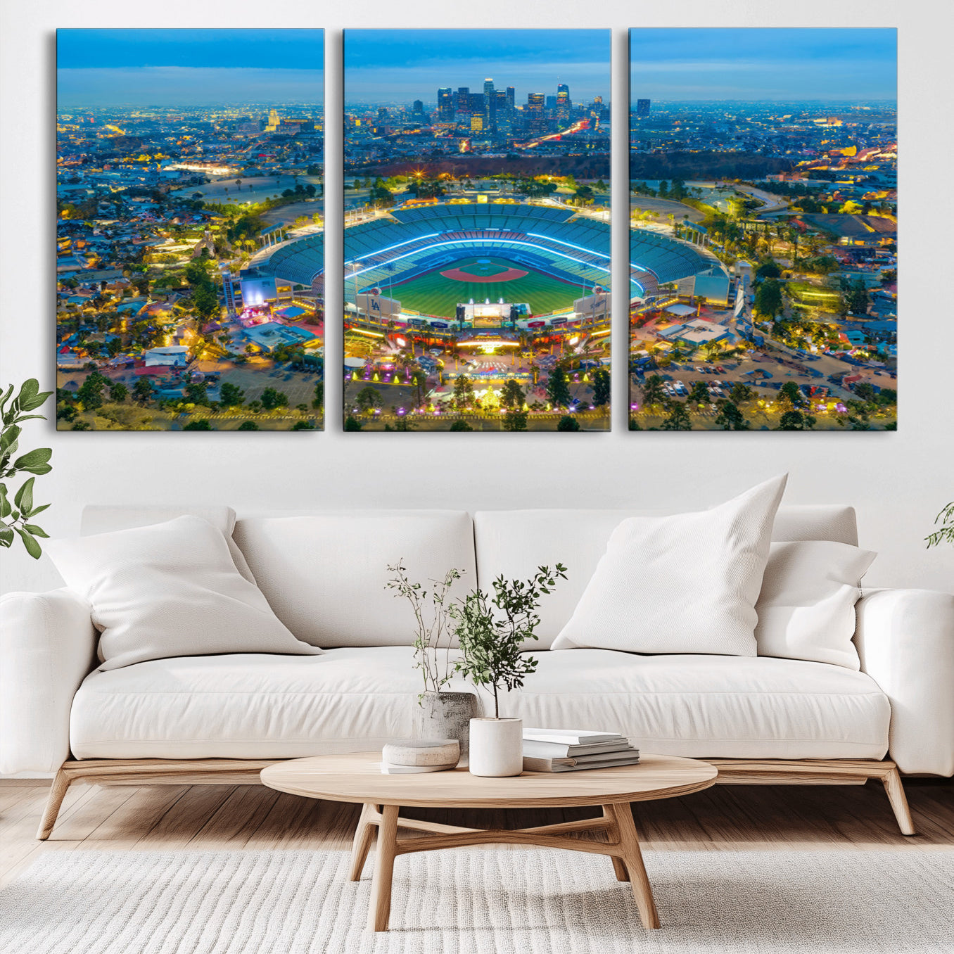 -Los Angeles Dodgers Wall Art Canvas, Dodger Stadium Wall Art Canvas Print - MLB Baseball Stadium
