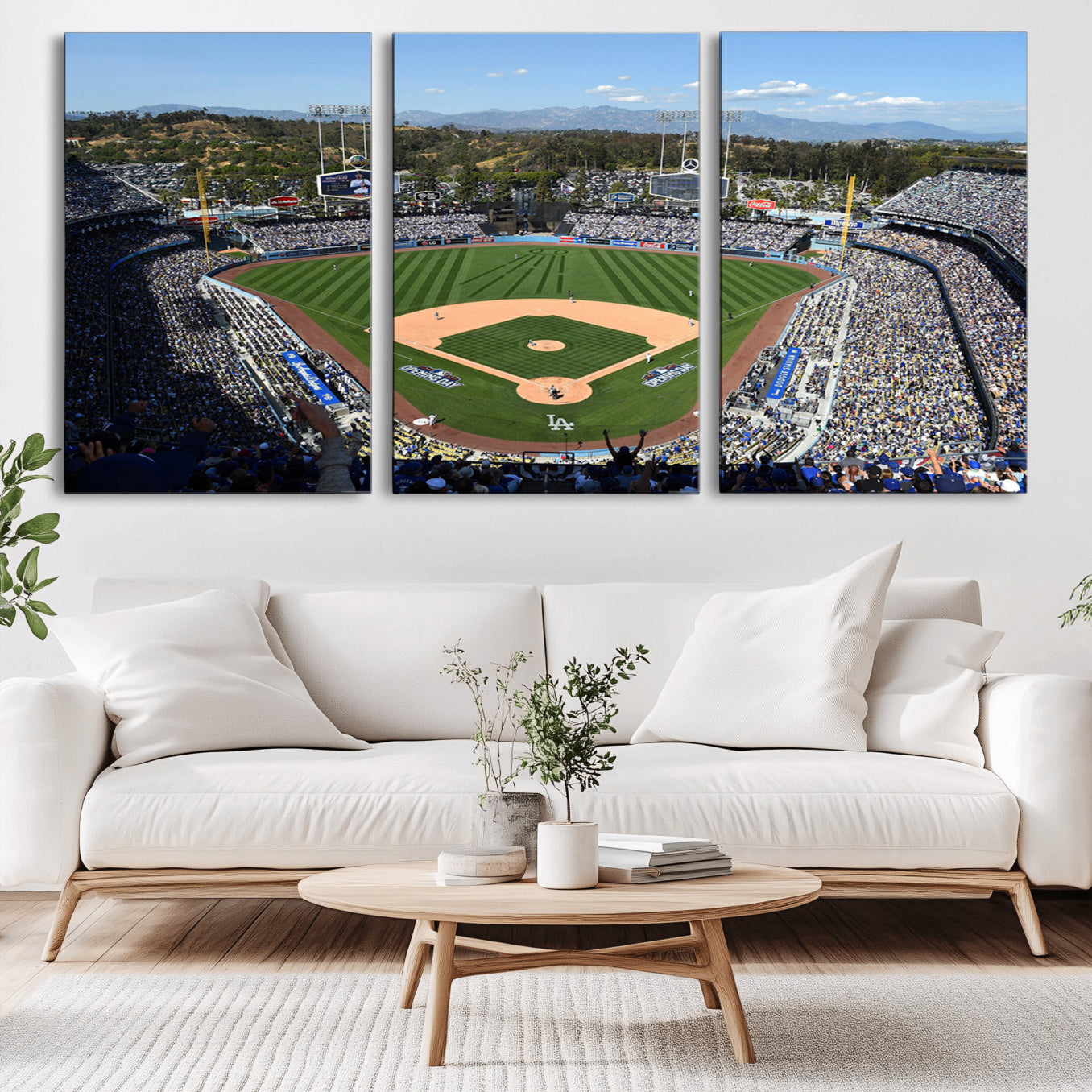 -Los Angeles Dodgers Dodger Stadium Wall Art Canvas Print - MLB Baseball Stadium Wall Art Canvas