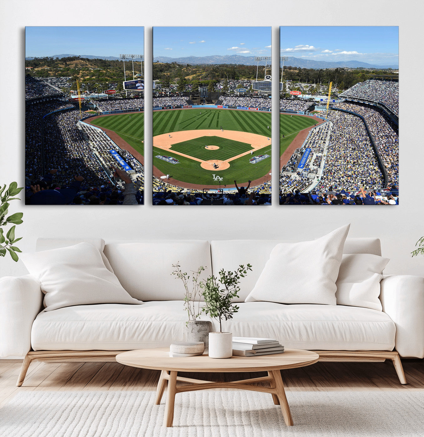 -Los Angeles Dodgers Dodger Stadium Wall Art Canvas Print - MLB Baseball Stadium Wall Art Canvas