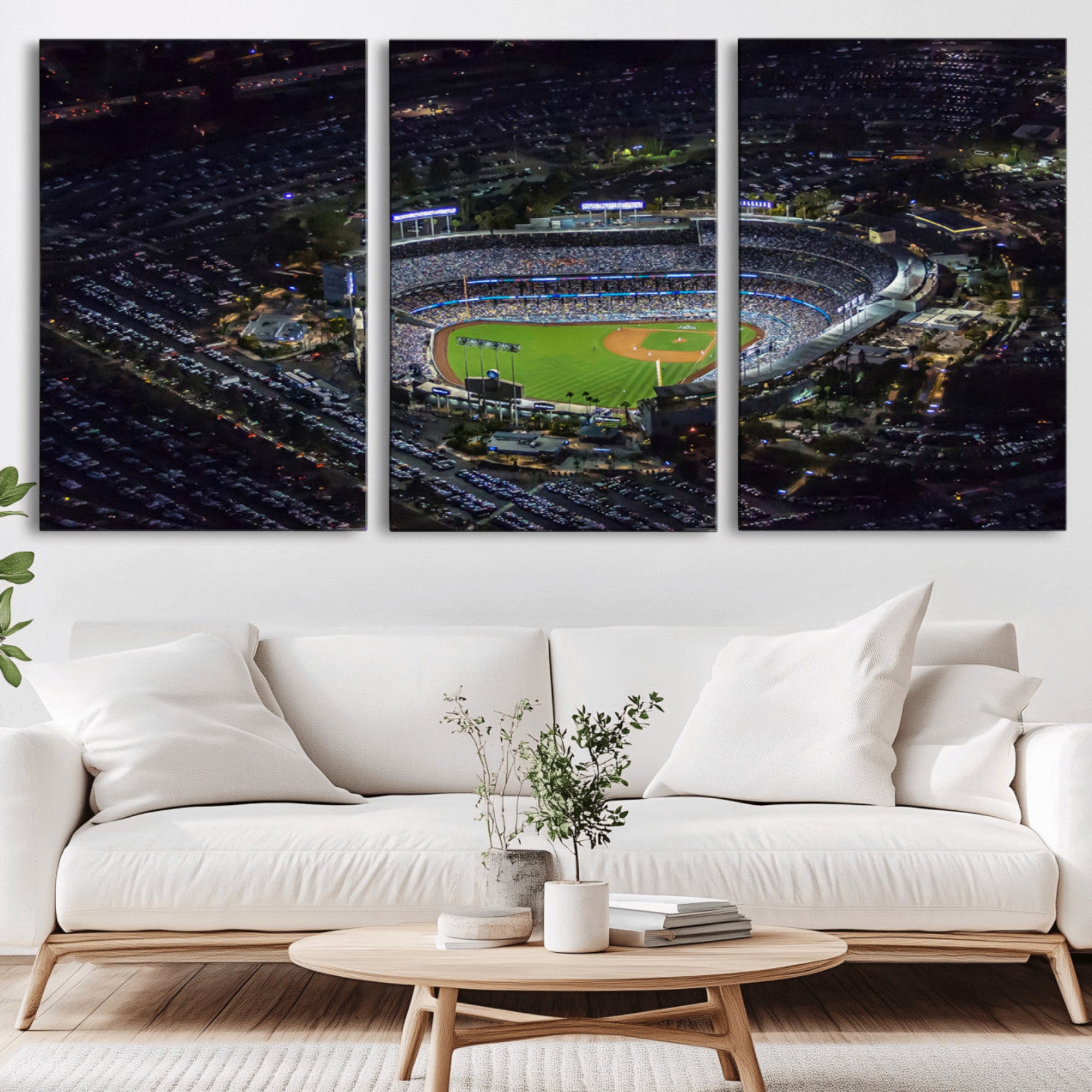 20932-MGV-CV-36X24-Los Angeles Dodgers Dodger Stadium Wall Art Canvas Print - MLB Baseball Stadium