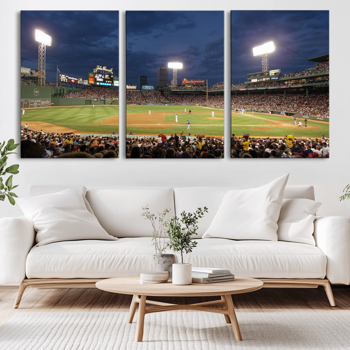 85099-MGV-CV-36X24-Boston Red Sox Baseball Team Print Canvas - Massachusetts Fenway Park Stadium Wall Art Canvas Print