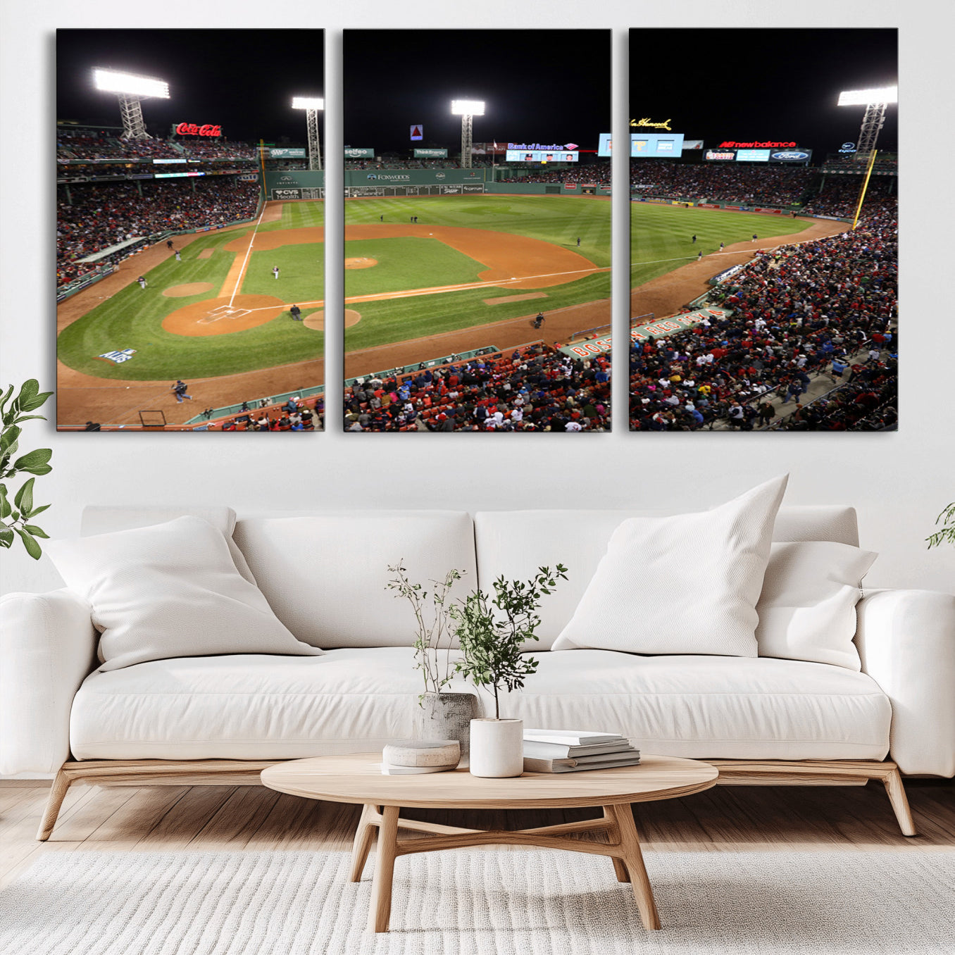 -Boston Red Sox Baseball Team Print - Massachusetts Fenway Park Stadium Wall Art Canvas Print