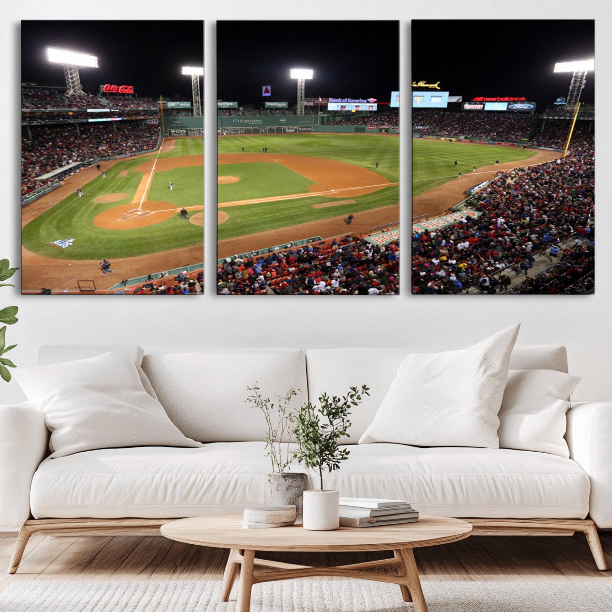 41158-MGV-CV-36X24-Boston Red Sox Baseball Team Print - Massachusetts Fenway Park Stadium Wall Art Canvas Print