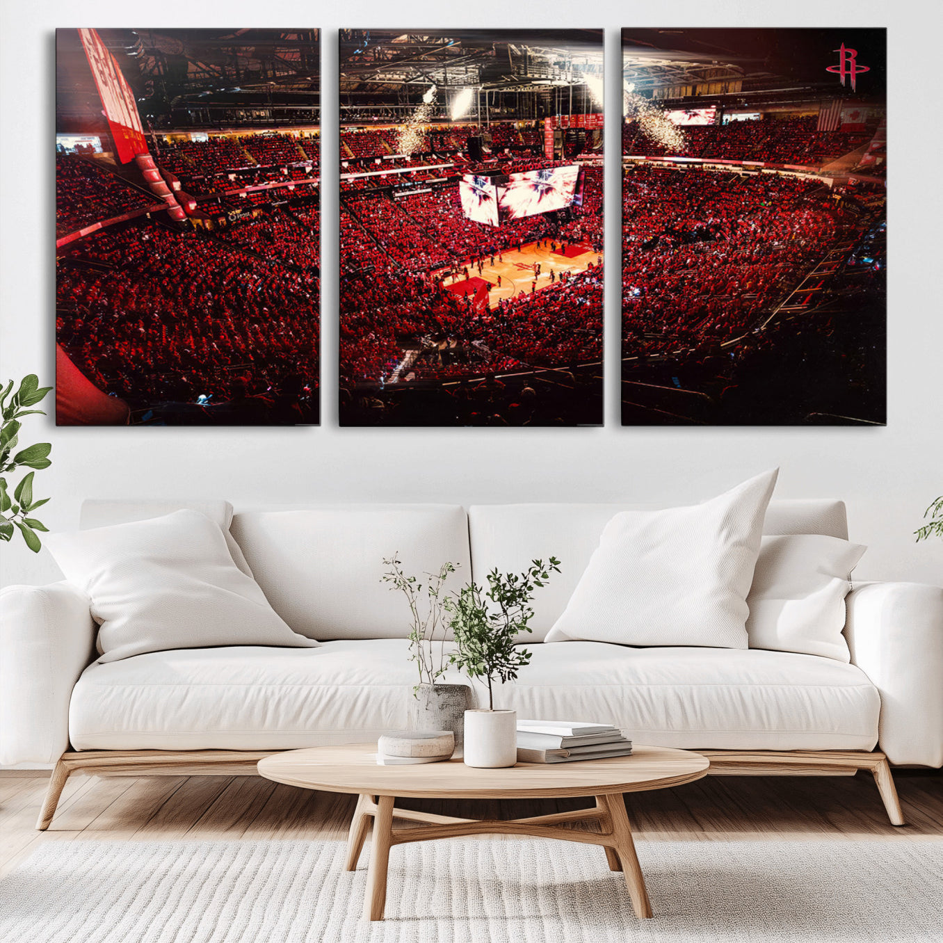 -Houston Rockets Basketball Team Print Canvas- Houston Toyota Center Stadium Wall Art Canvas Print