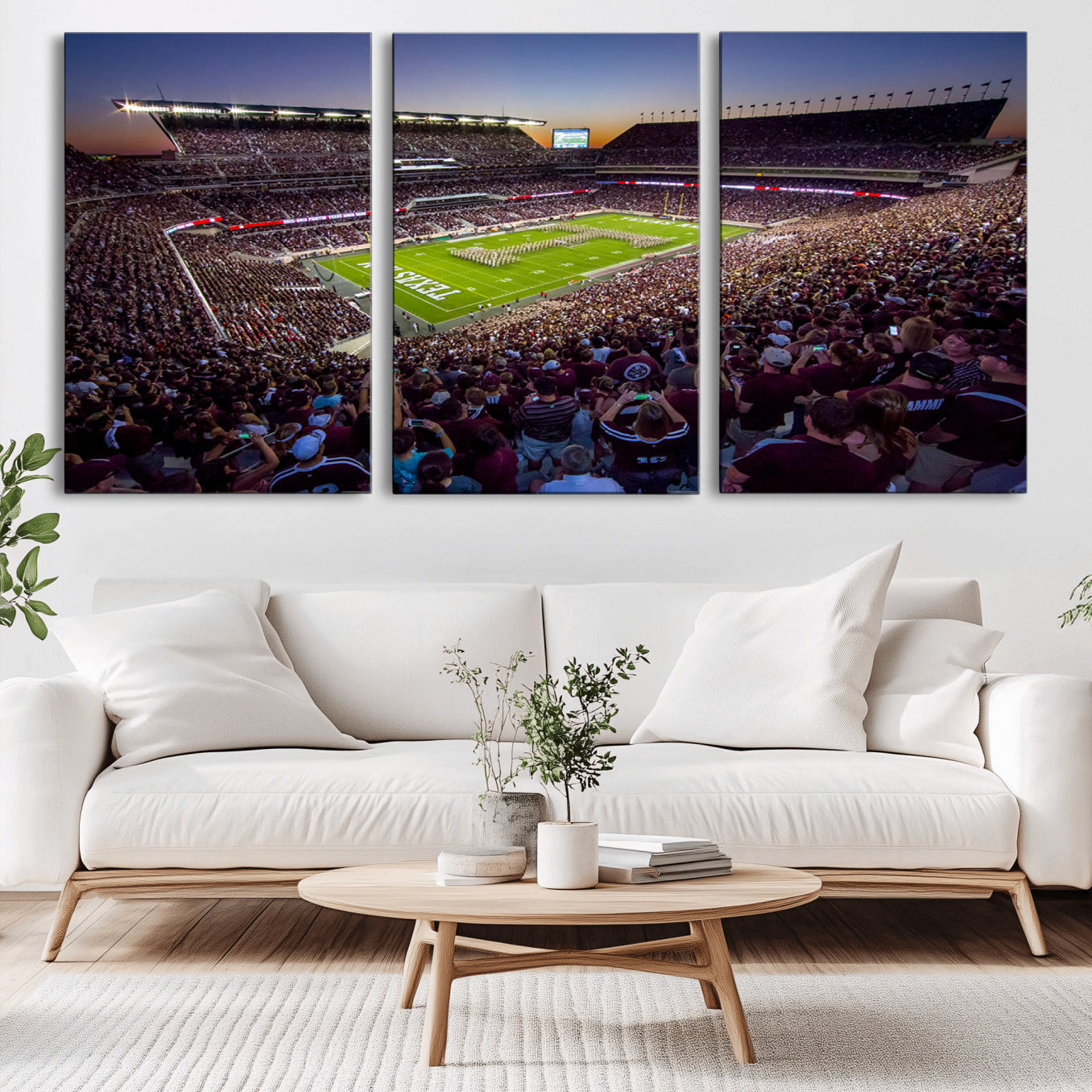 -Texas A&M University Aggies Football Team Print - College Station Kyle Field Stadium Wall Art Canvas