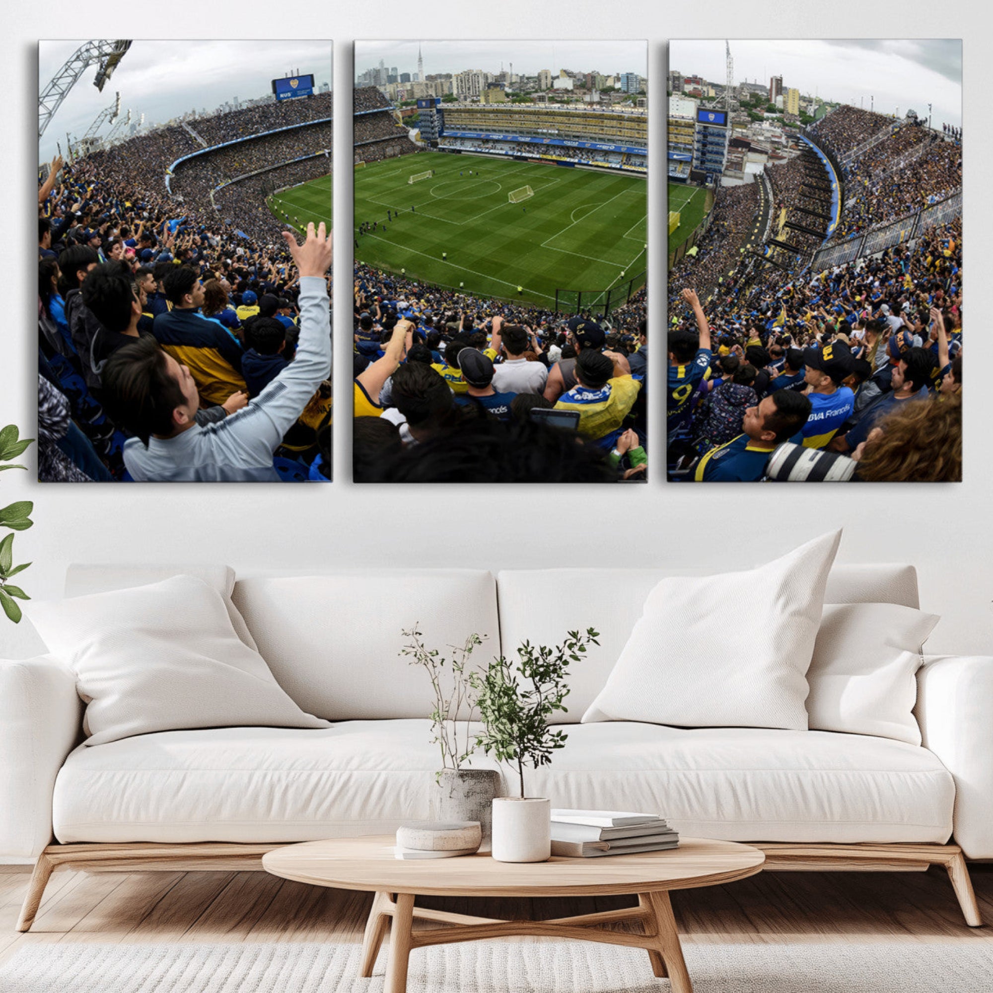 23173-MGV-CV-36X24-Boca Juniors Soccer Team Print - Buenos Aires Bombonera Stadium Wall Art Canvas Print
