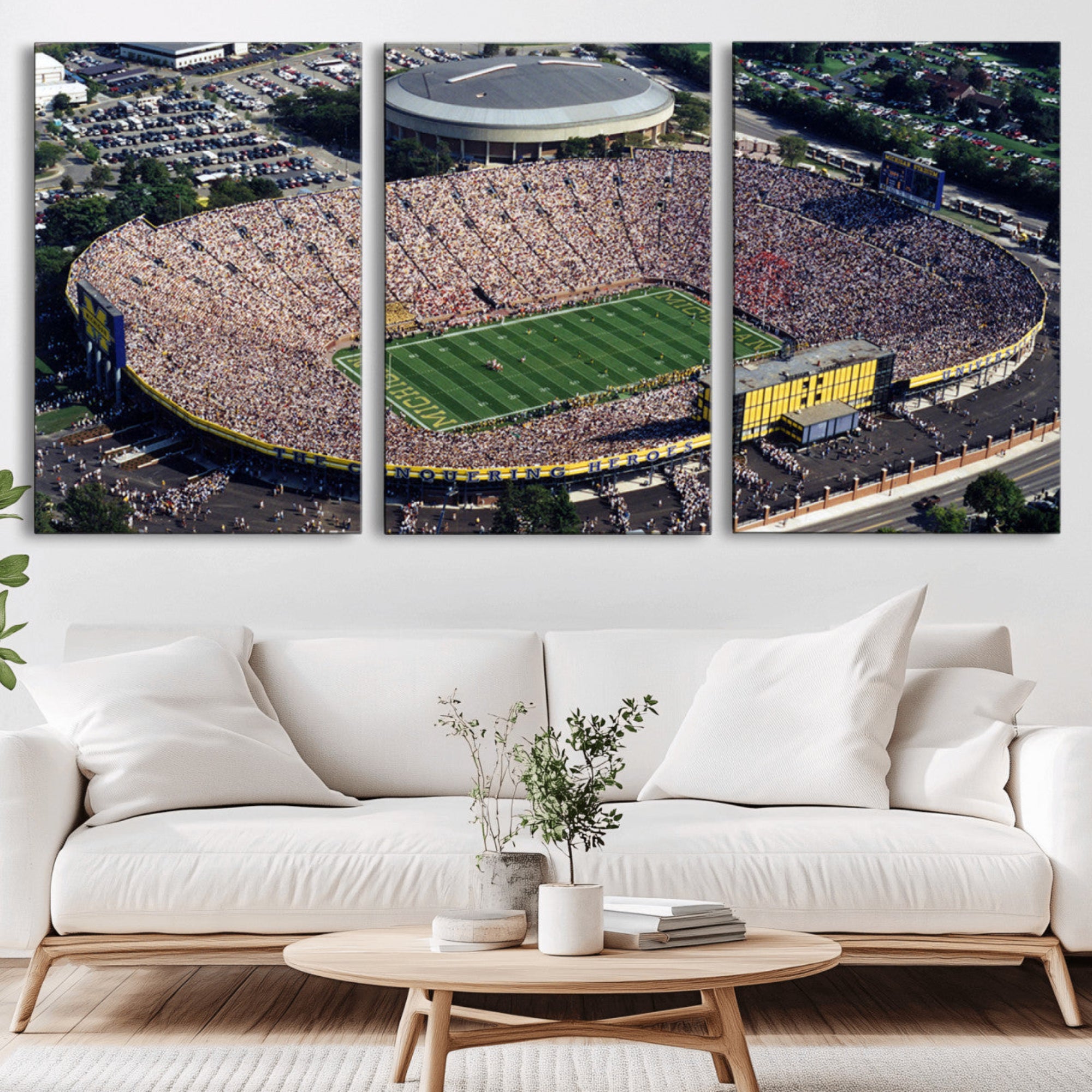 27314-MGV-CV-36X24-Michigan Wolverines Football Team Print - Ann Arbor Michigan Stadium Print, Michigan Wolverines