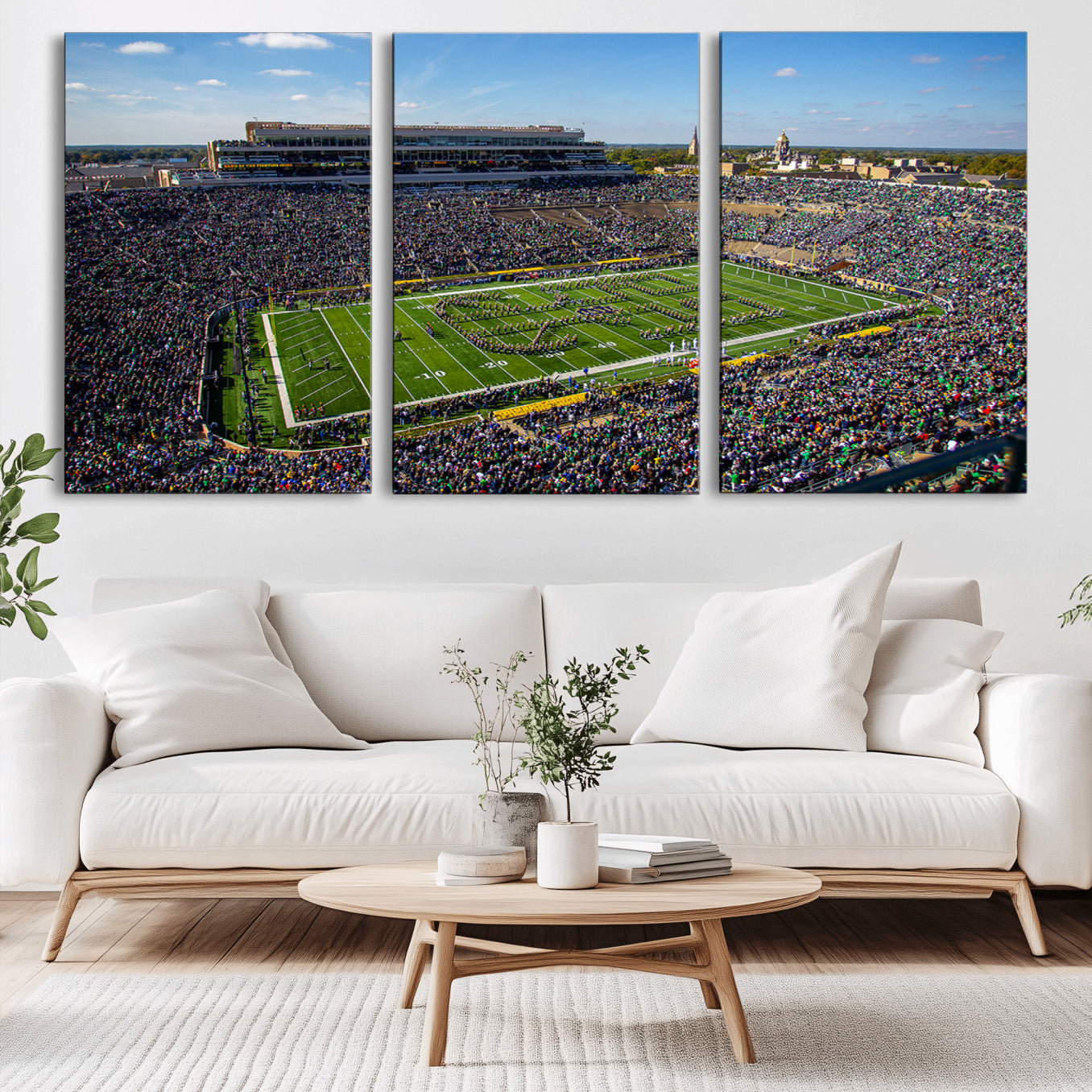 -Notre Dame Fighting Irish Football Team Print - Notre Dame Stadium Wall Art Canvas Print