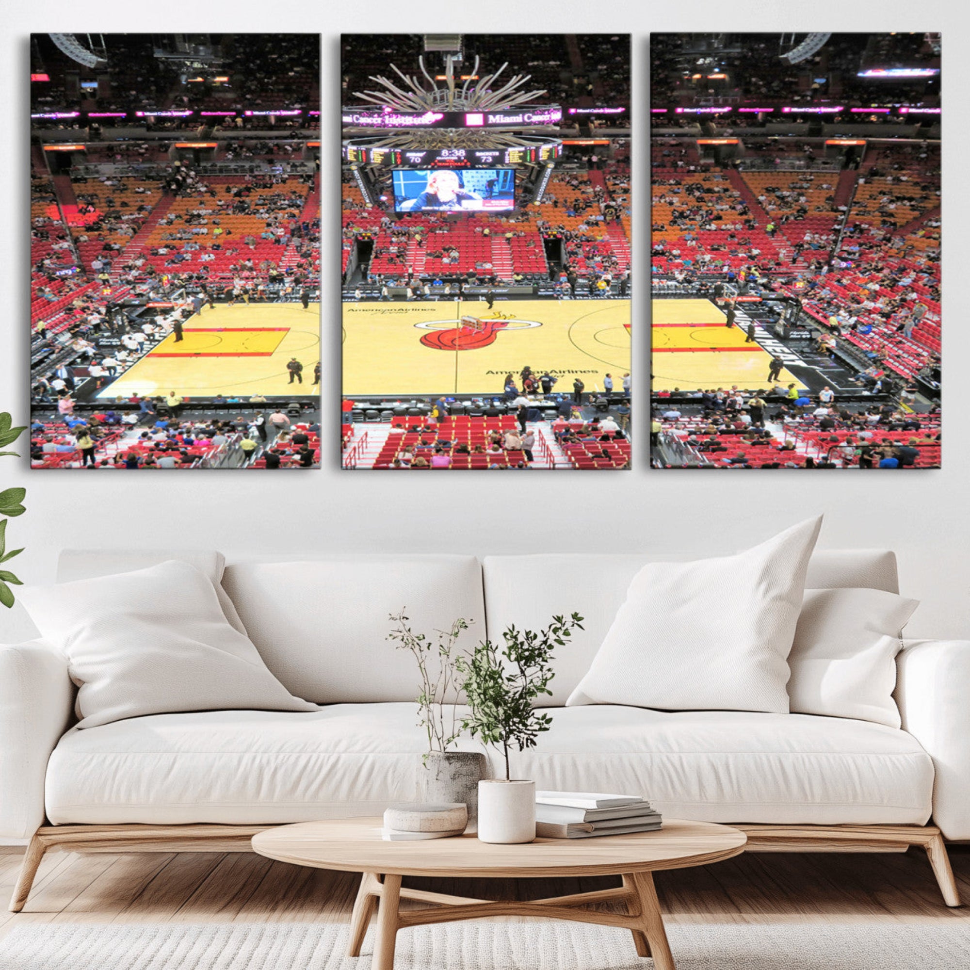 44024-MGV-CV-36X24-Miami Heat Basketball Team Print Wall Art- Kaseya Center Stadium Wall Art Canvas Print