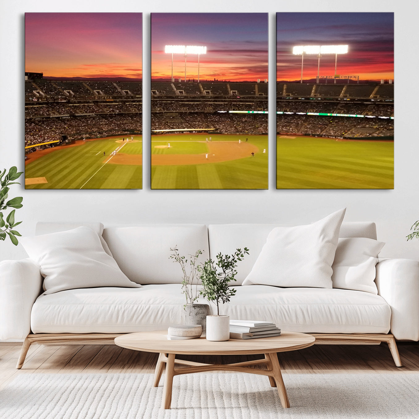 -Oakland Athletics Baseball Team Print - Oakland Coliseum Stadium Wall Art Canvas Print