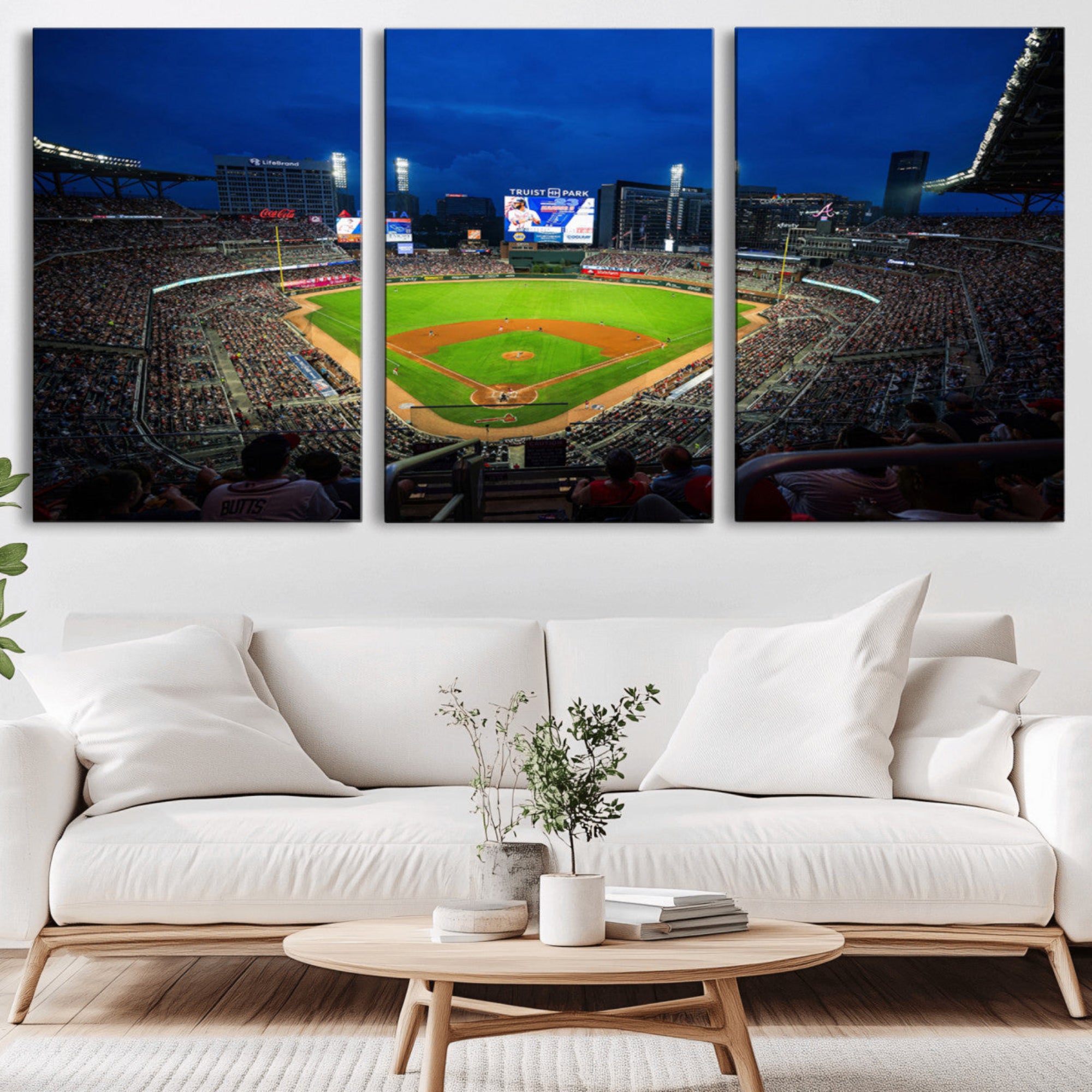 88590-MGV-CV-36X24-Truist Park Night Game Canvas Art - Atlanta Braves Stadium Wall Art Canvas