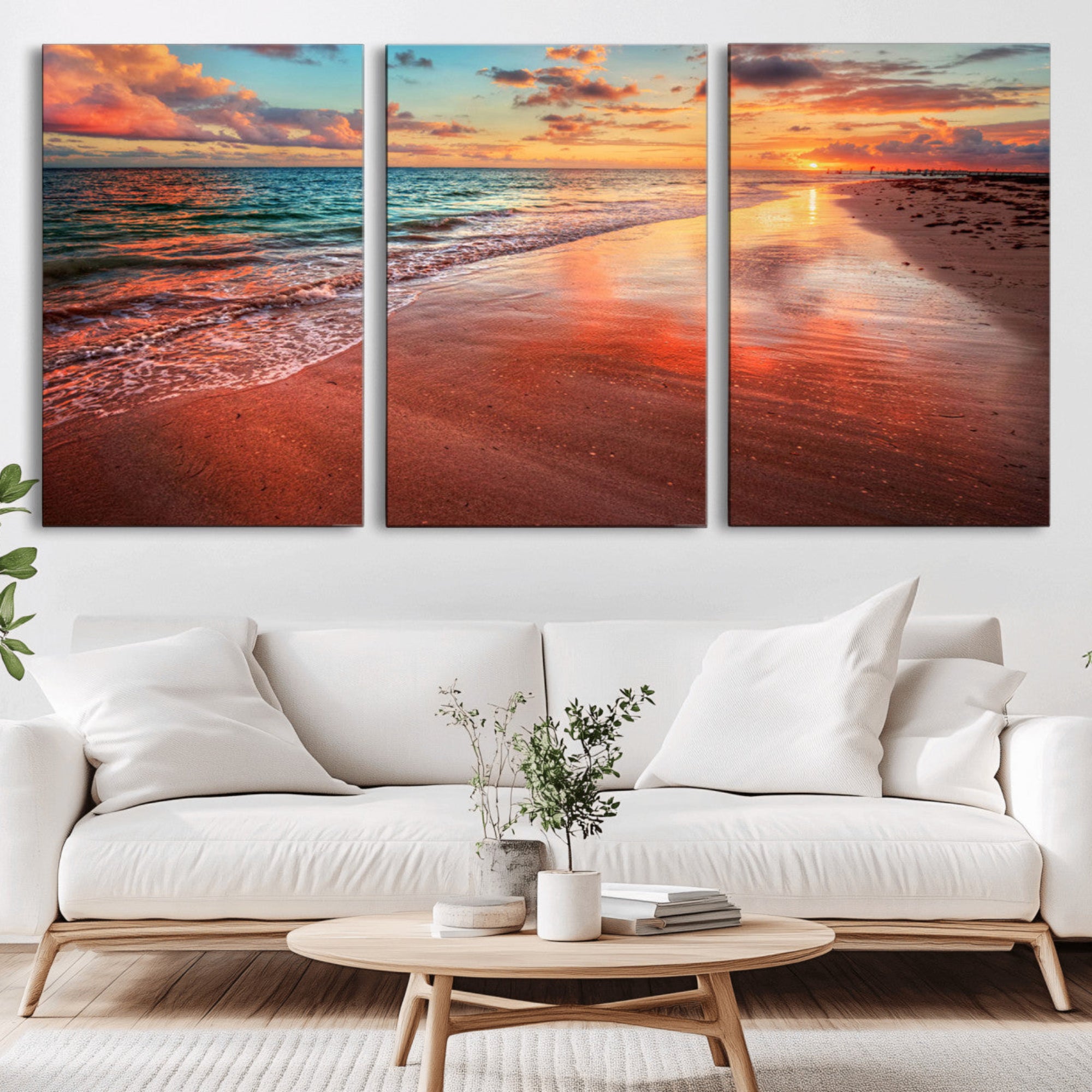 90287-MGV-CV-36X24-Sunset Beach Wall Art | Ocean Canvas Print | Coastal Wall Art | Tranquil Sunset Canvas Print