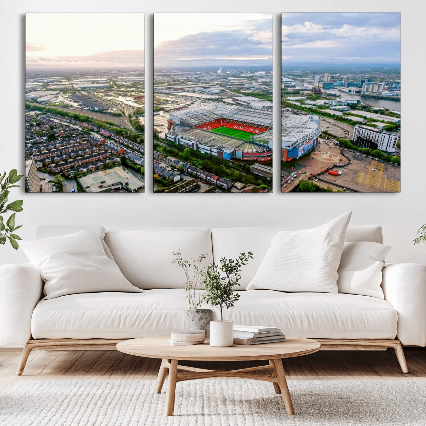 -Old Trafford Manchester United Stadium Wall Art Canvas Print - Aerial View Stadium, Old Trafford